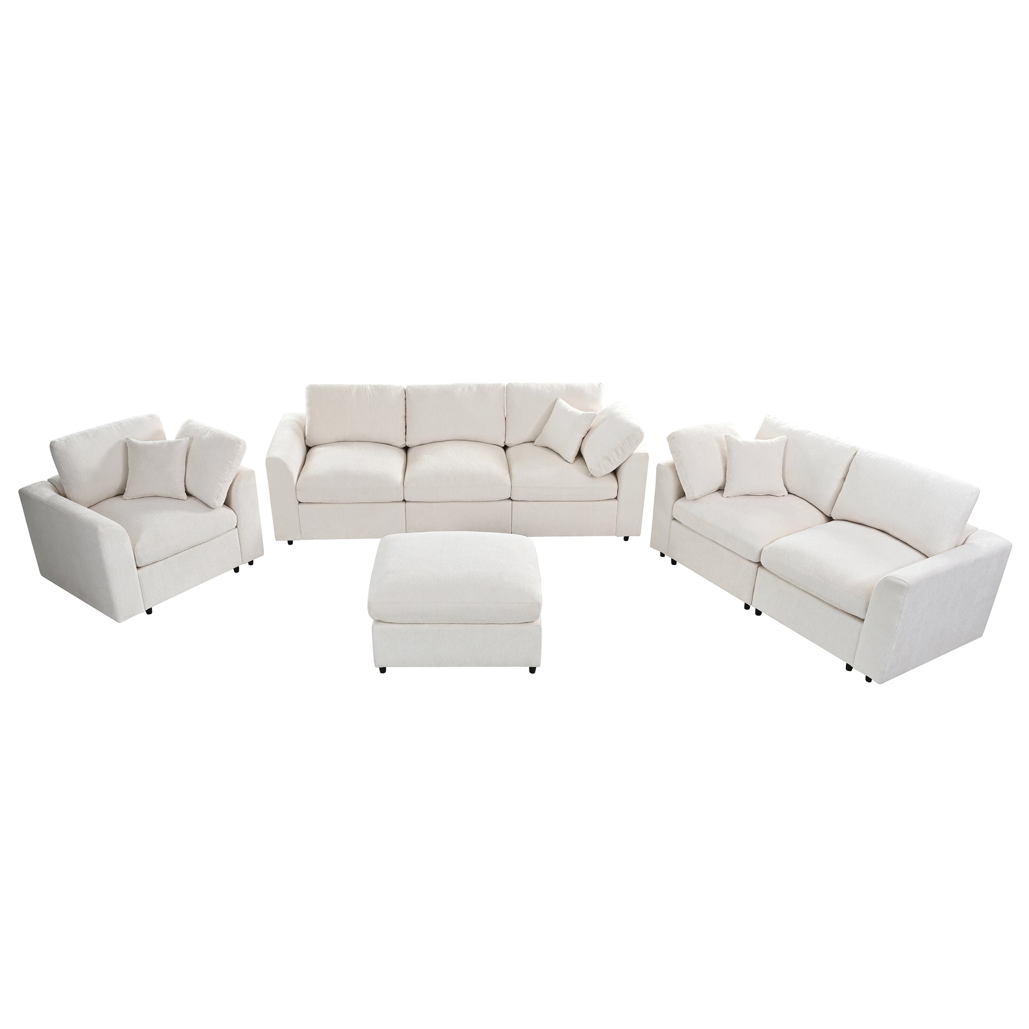U-Style 4-Piece Modular Sofa Set