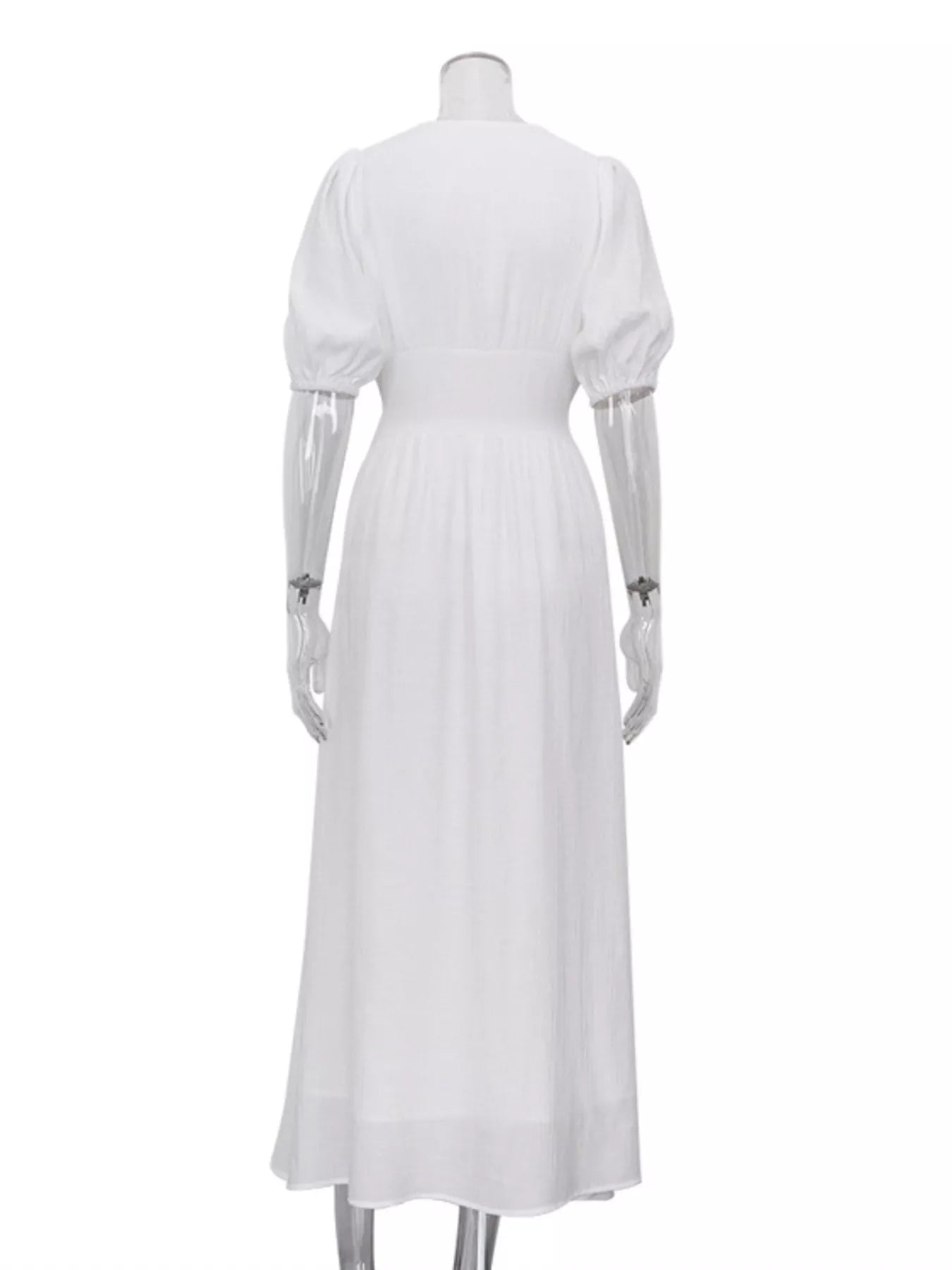 Slit Puff Sleeve Maxi Dress