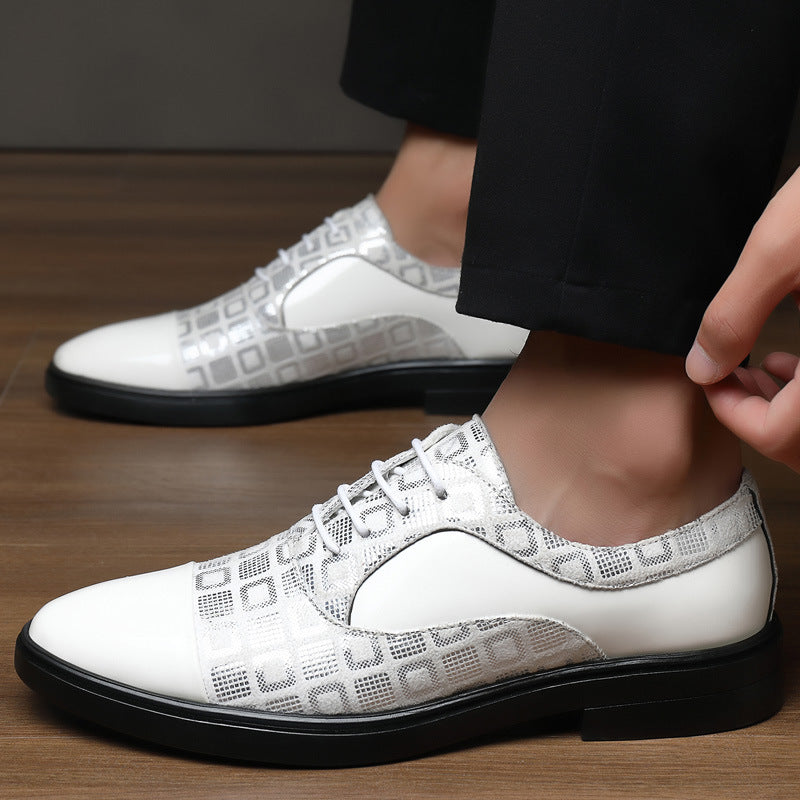 Men's Casual British-Style Korean-Style Pointed-Toe Leather Shoes