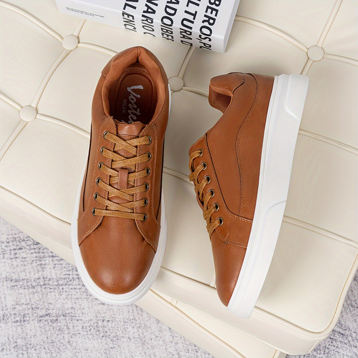 Mens Casual Versatile Leather Sneakers