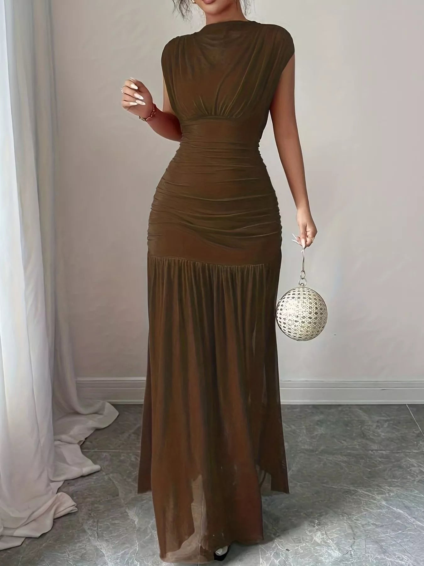Ruched Bodycon Maxi Dress