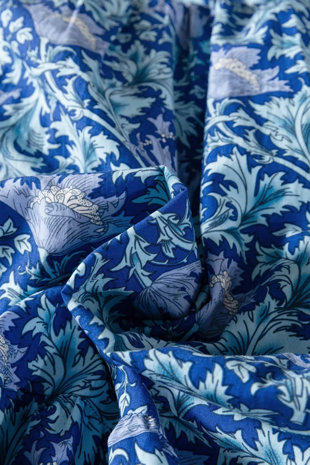 Floral Printed Frilled V Neck Bracelet Sleeve Long Dress