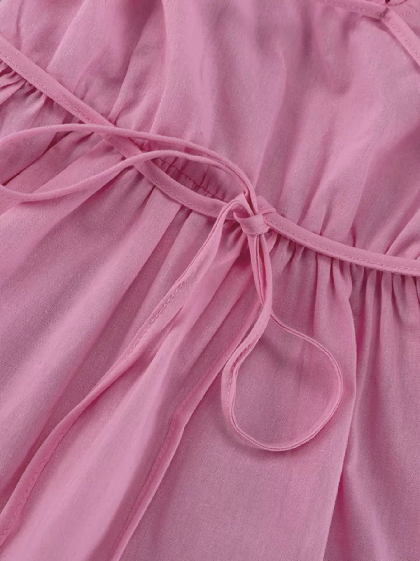 Tie Waist Puff Sleeve Maxi Dress