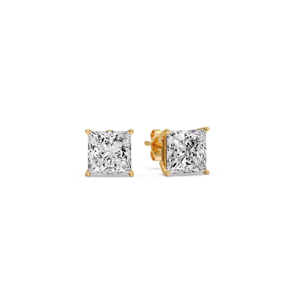 Princess-Cut Diamond Solitaire Stud Earrings [IGI Certified]