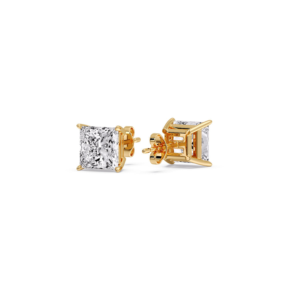 Princess-Cut Diamond Solitaire Stud Earrings [IGI Certified]