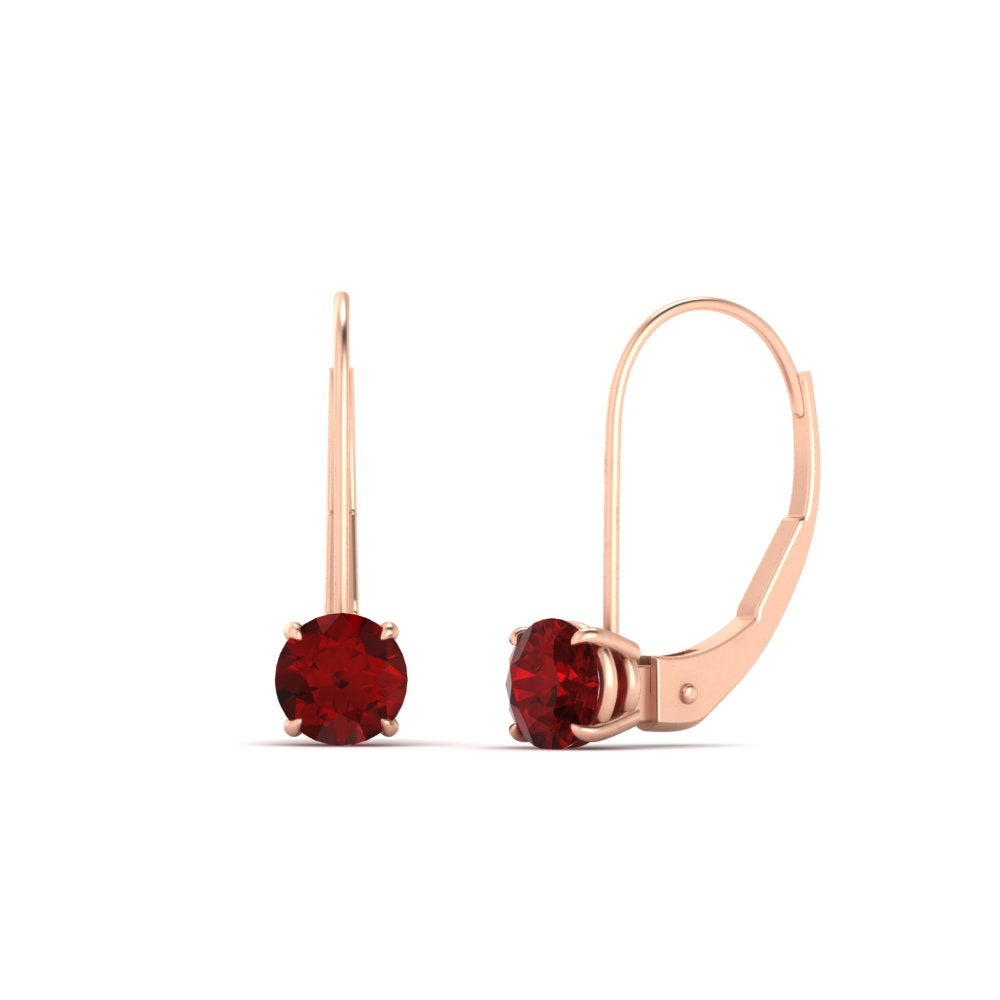 1 Carat Round Diamond Lever Back Earrings