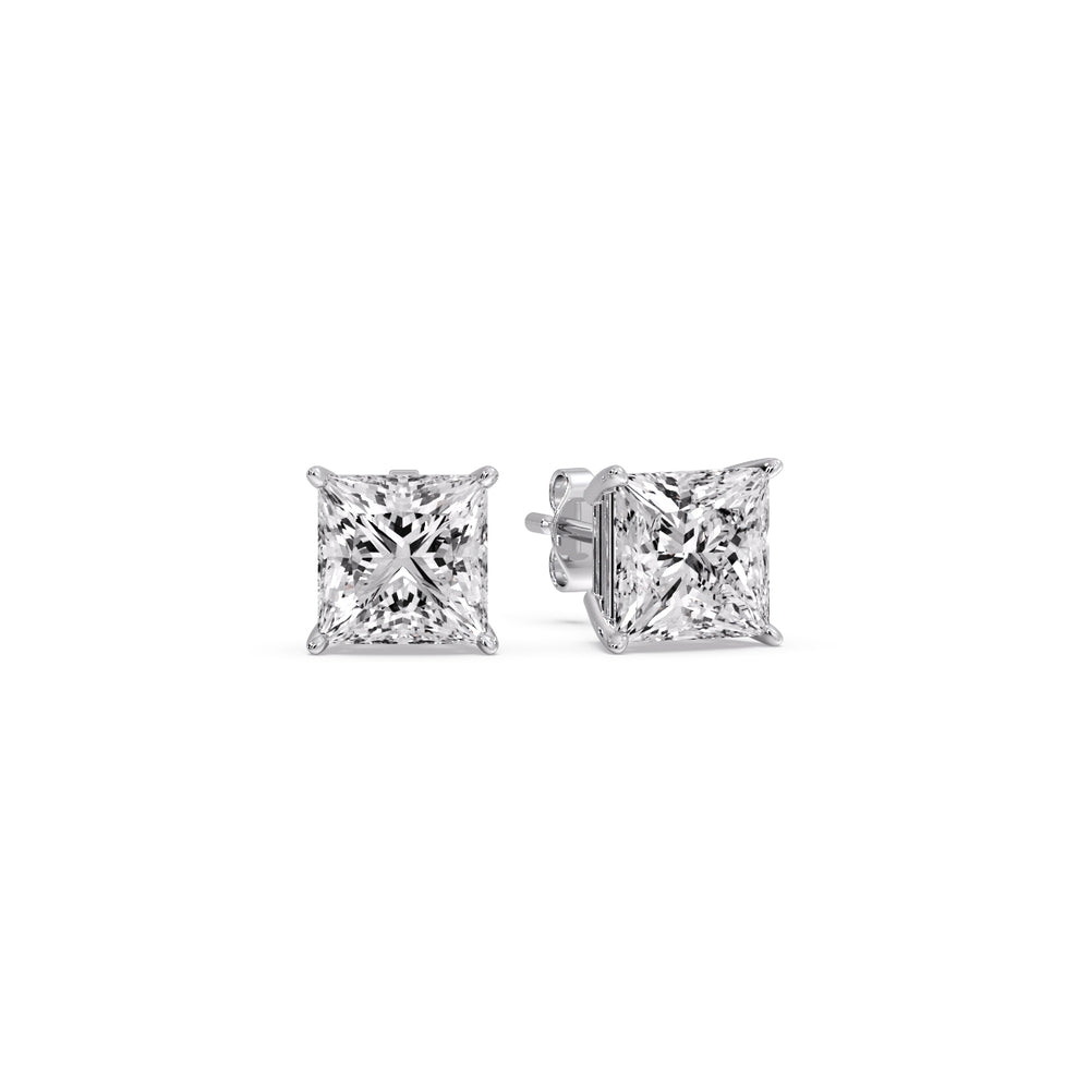 Princess-Cut Diamond Solitaire Stud Earrings [IGI Certified]