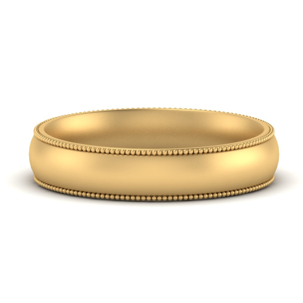 4 mm Milgrain Comfort Fit Mens Wedding Band