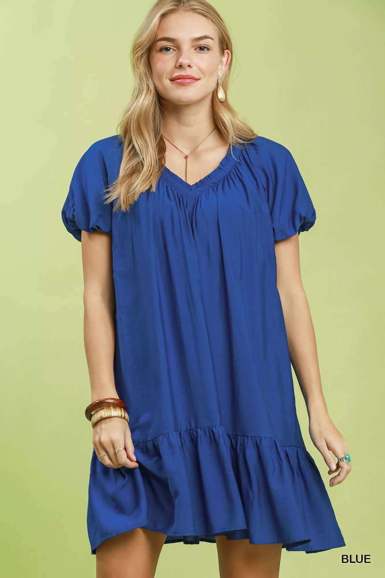 Umgee Ruffle Hem Shift Mini Dress