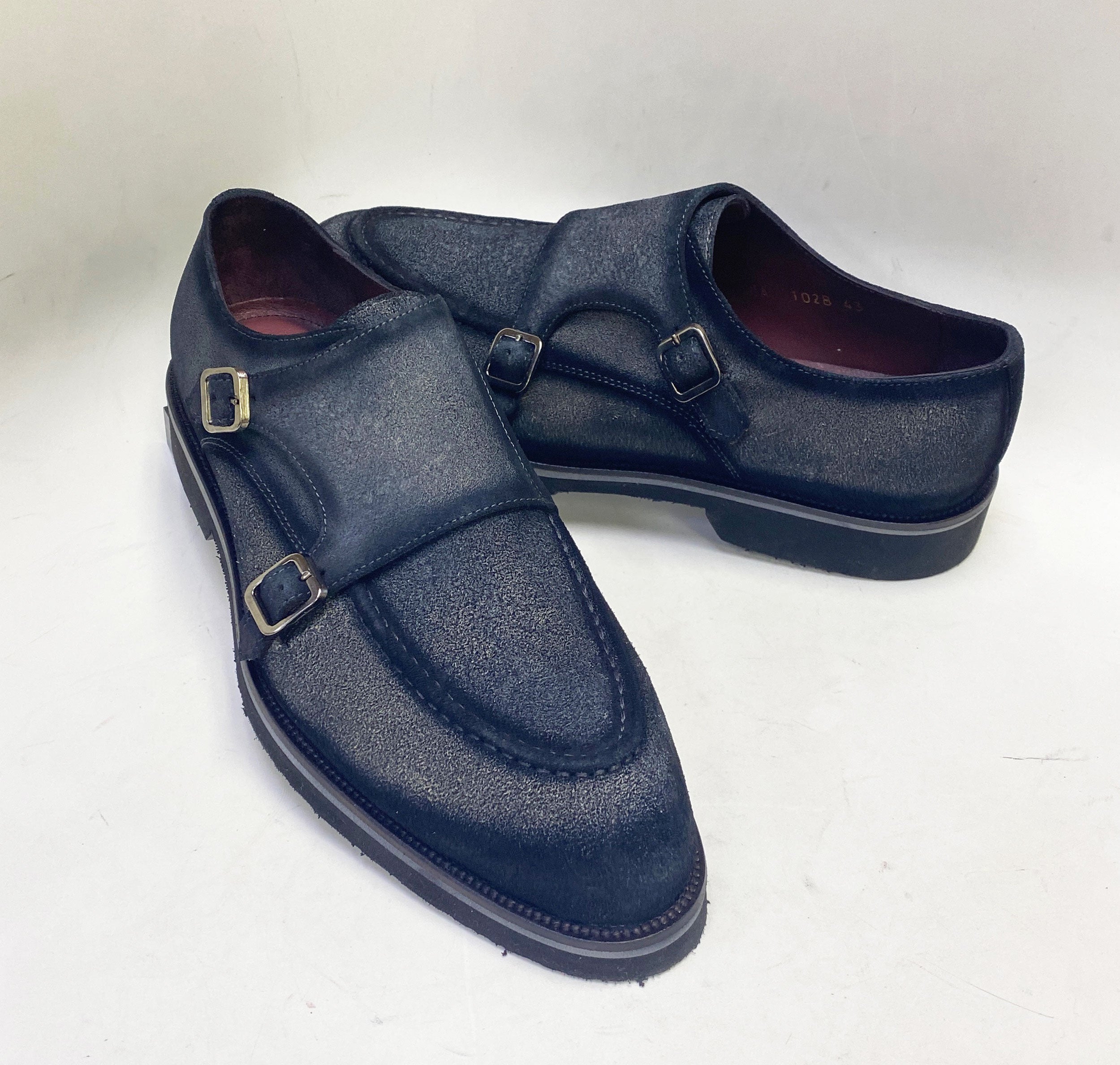 C Collection Suede Monkstrap Shoe - Grey