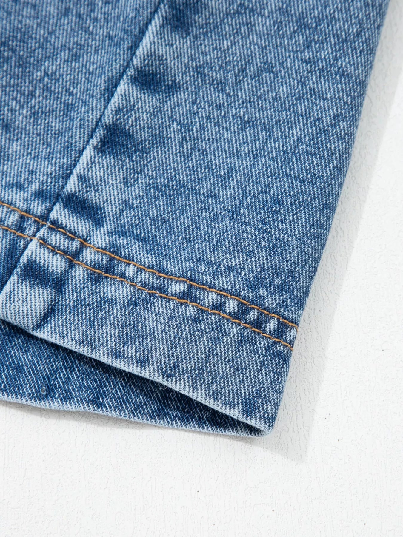 Western Belt Button Down Sleeveless Denim Short Dress