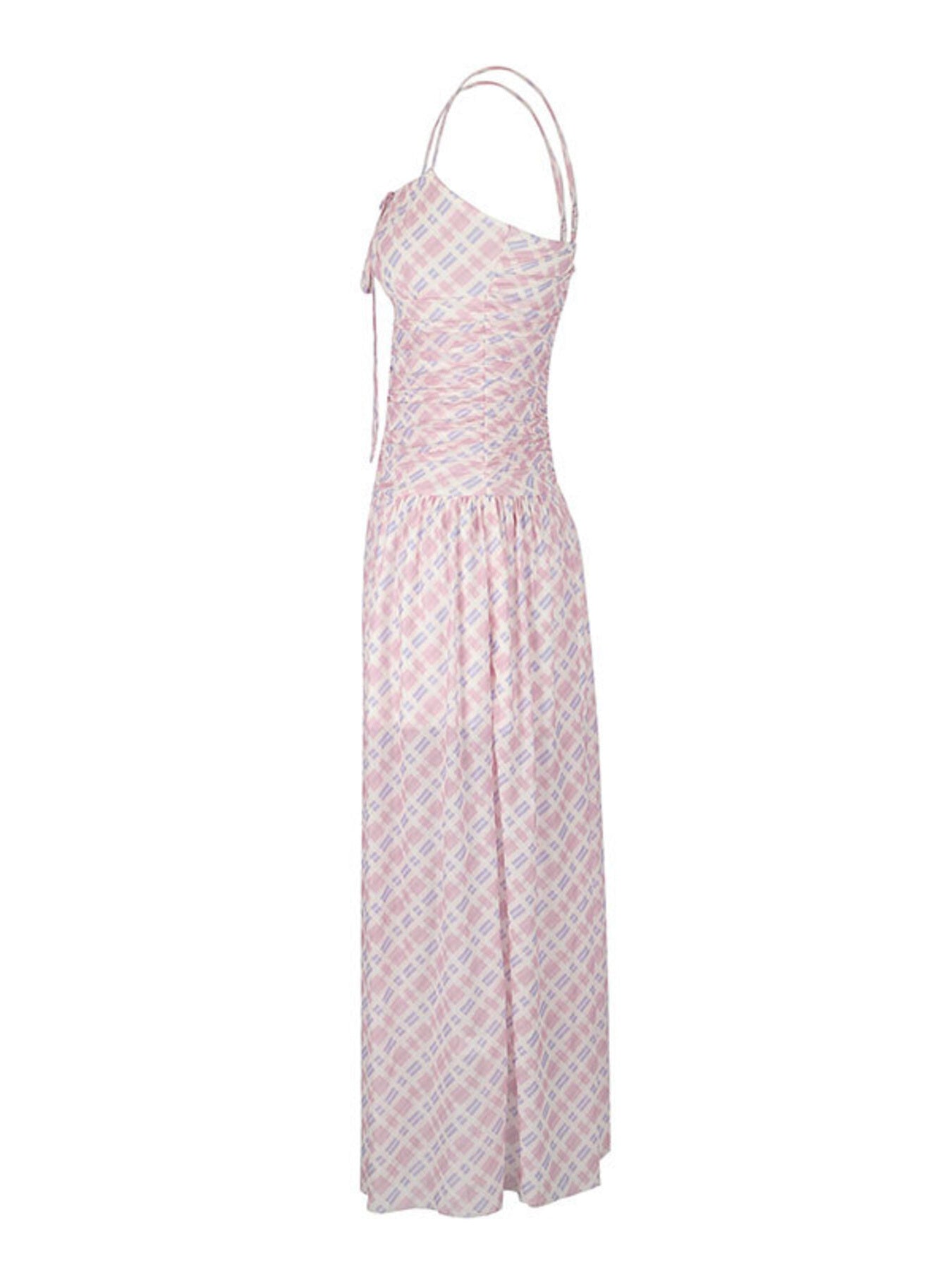 Plaid Spaghetti Strap Maxi Dress