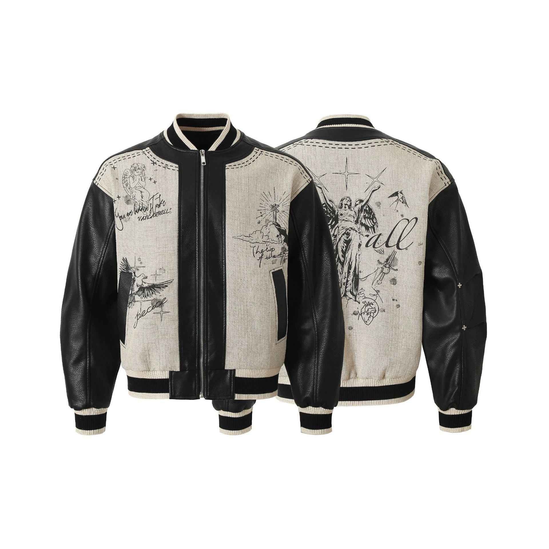 Printed leather jacket