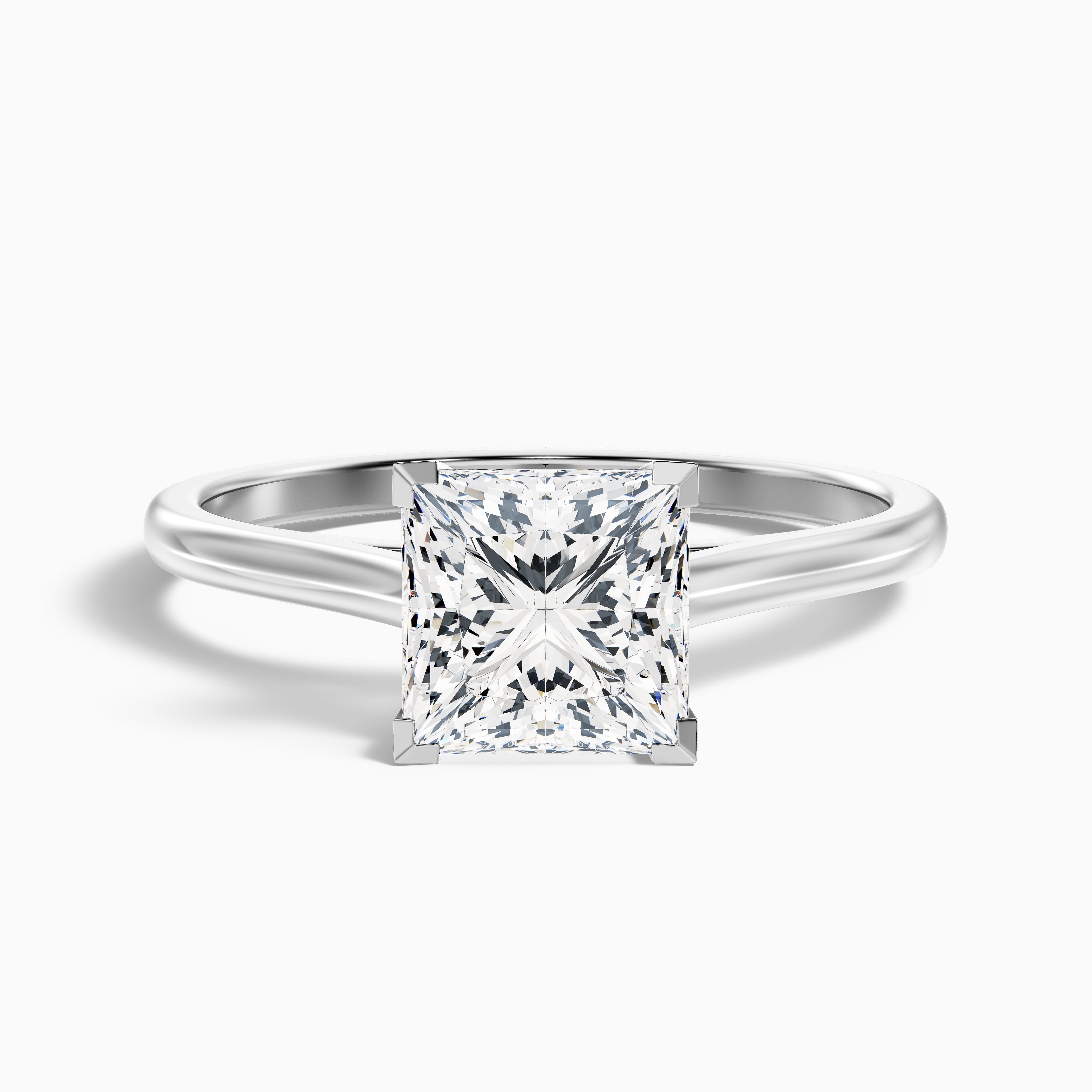 Frey 1 Carat Princess Cut Solitaire Lab Grown Diamond Ring in 10k White Gold