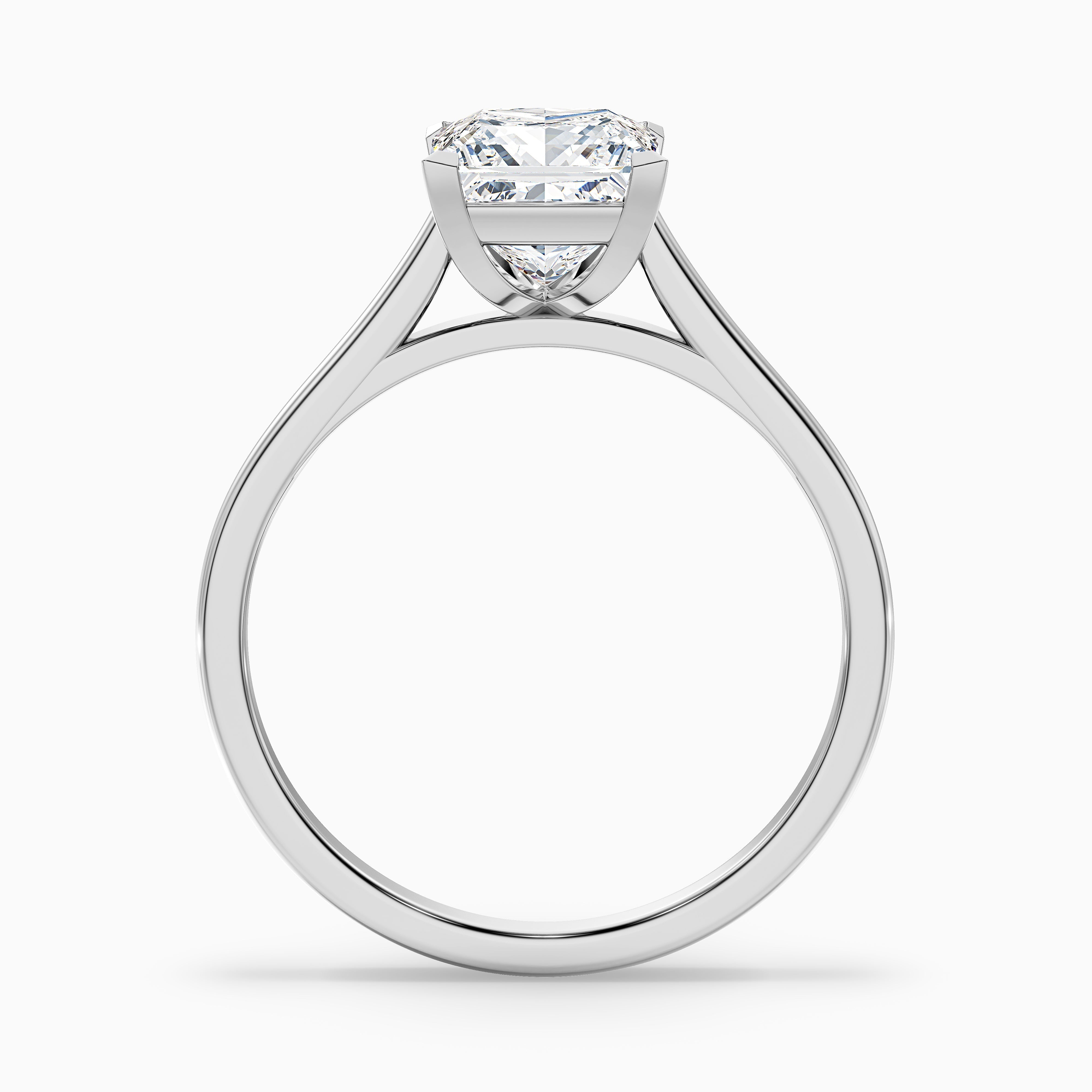 Lux 4.5 Carat Princess Cut Solitaire Moissanite Engagement Ring in 10k White Gold