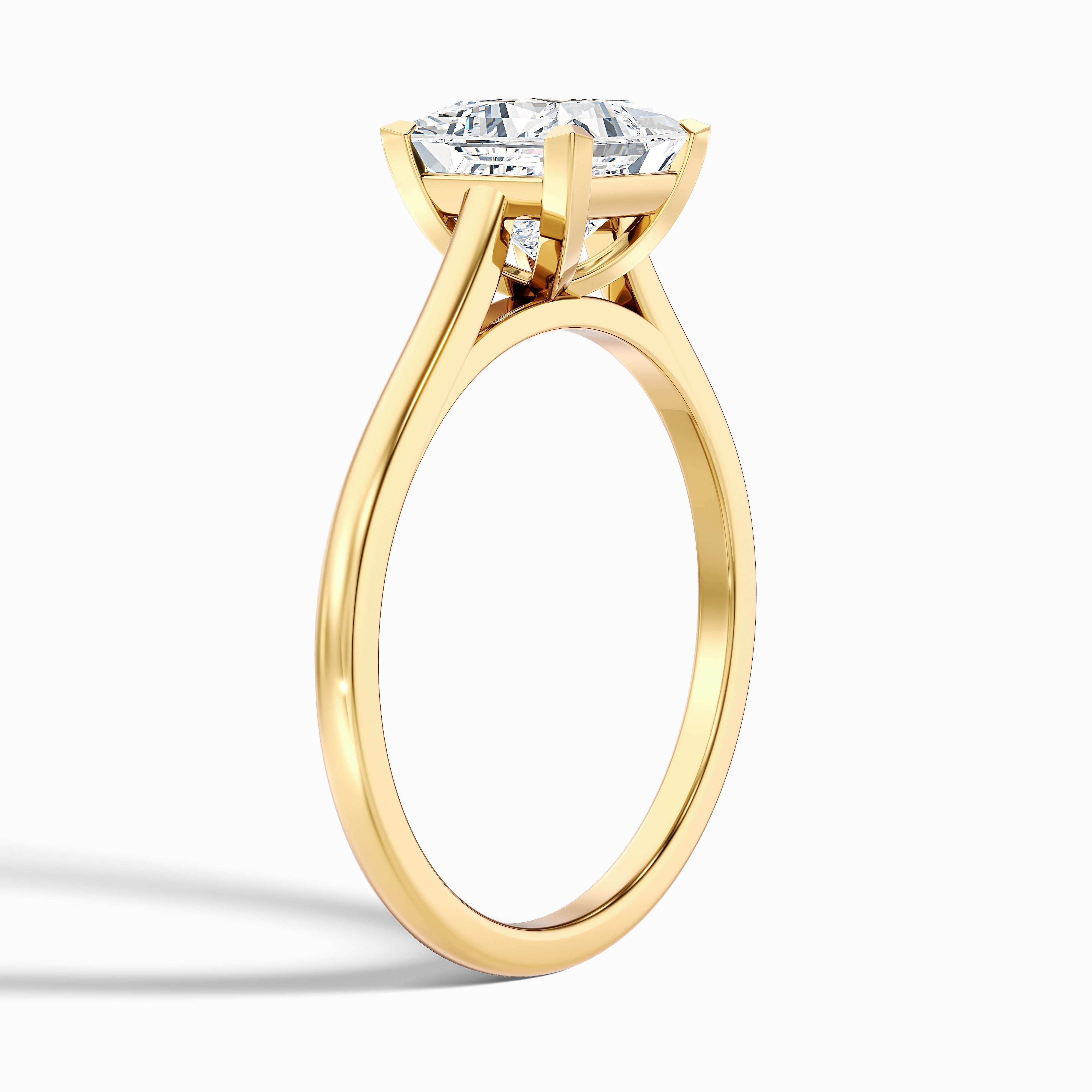 Frey 1 Carat Princess Cut Solitaire Lab Grown Diamond Ring in 18k White Gold