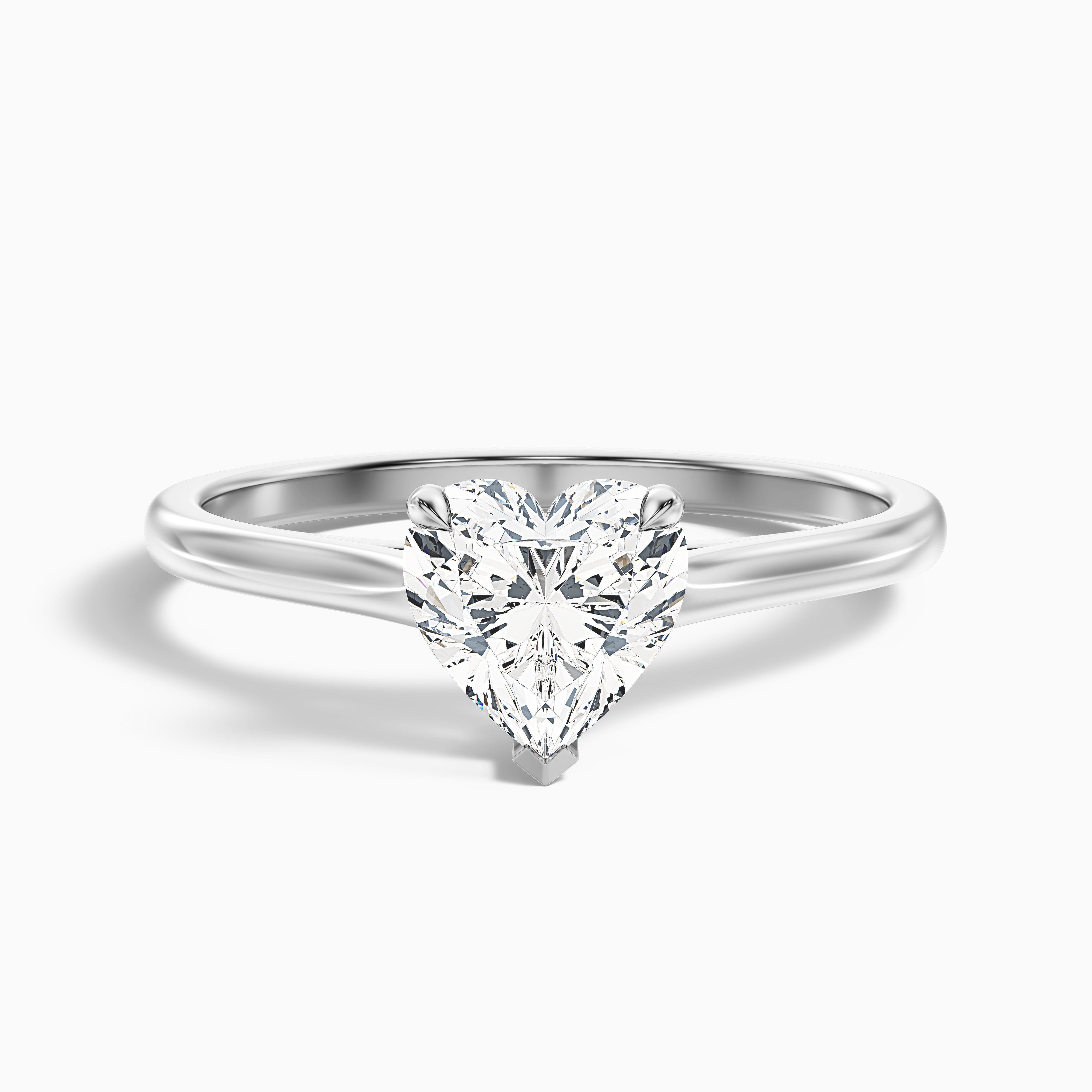 Esha 2.5 Carat Heart Shaped Solitaire Lab Grown Diamond Ring in 14k Yellow Gold