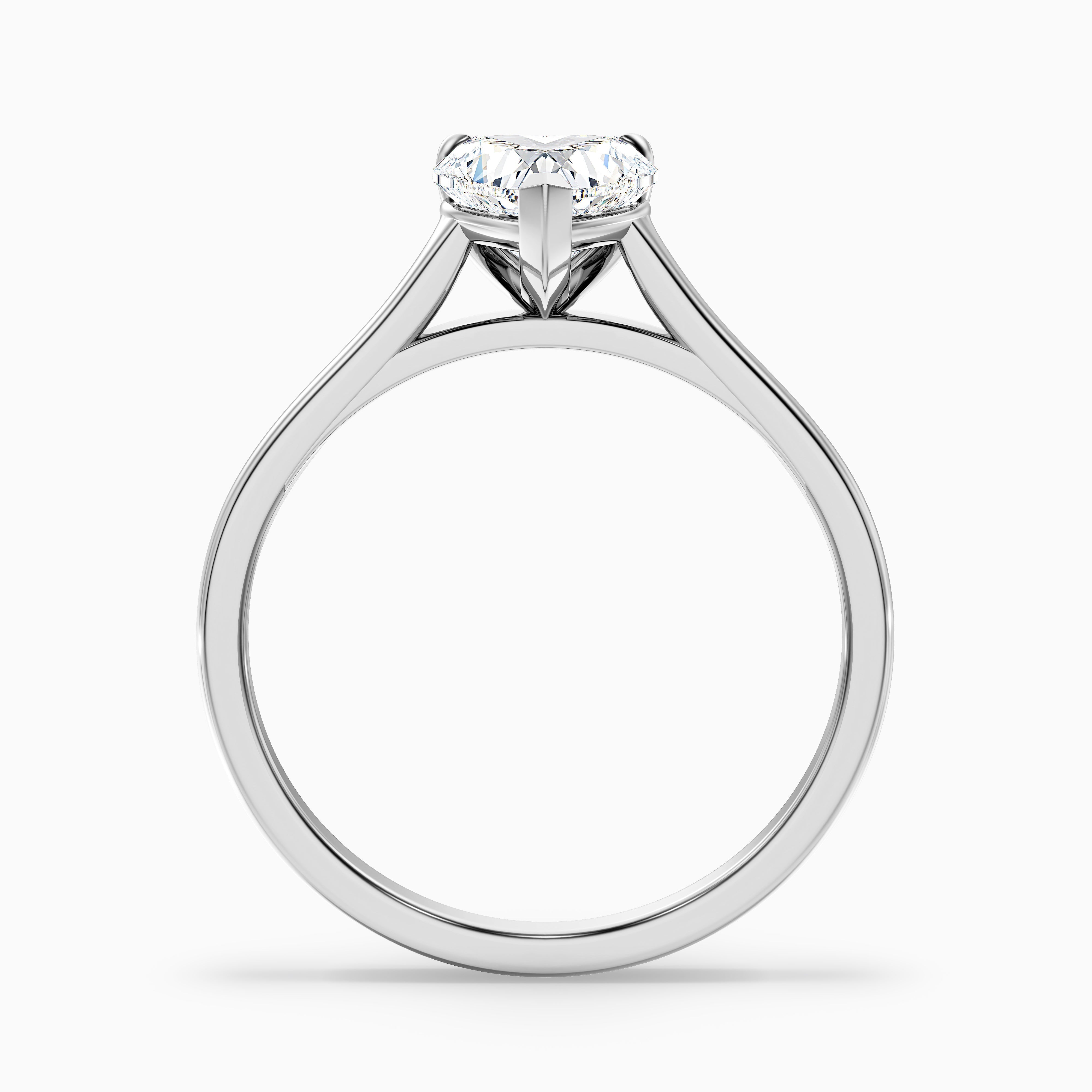 Esha 5 Carat Heart Shaped Solitaire Lab Grown Diamond Ring in 10k White Gold