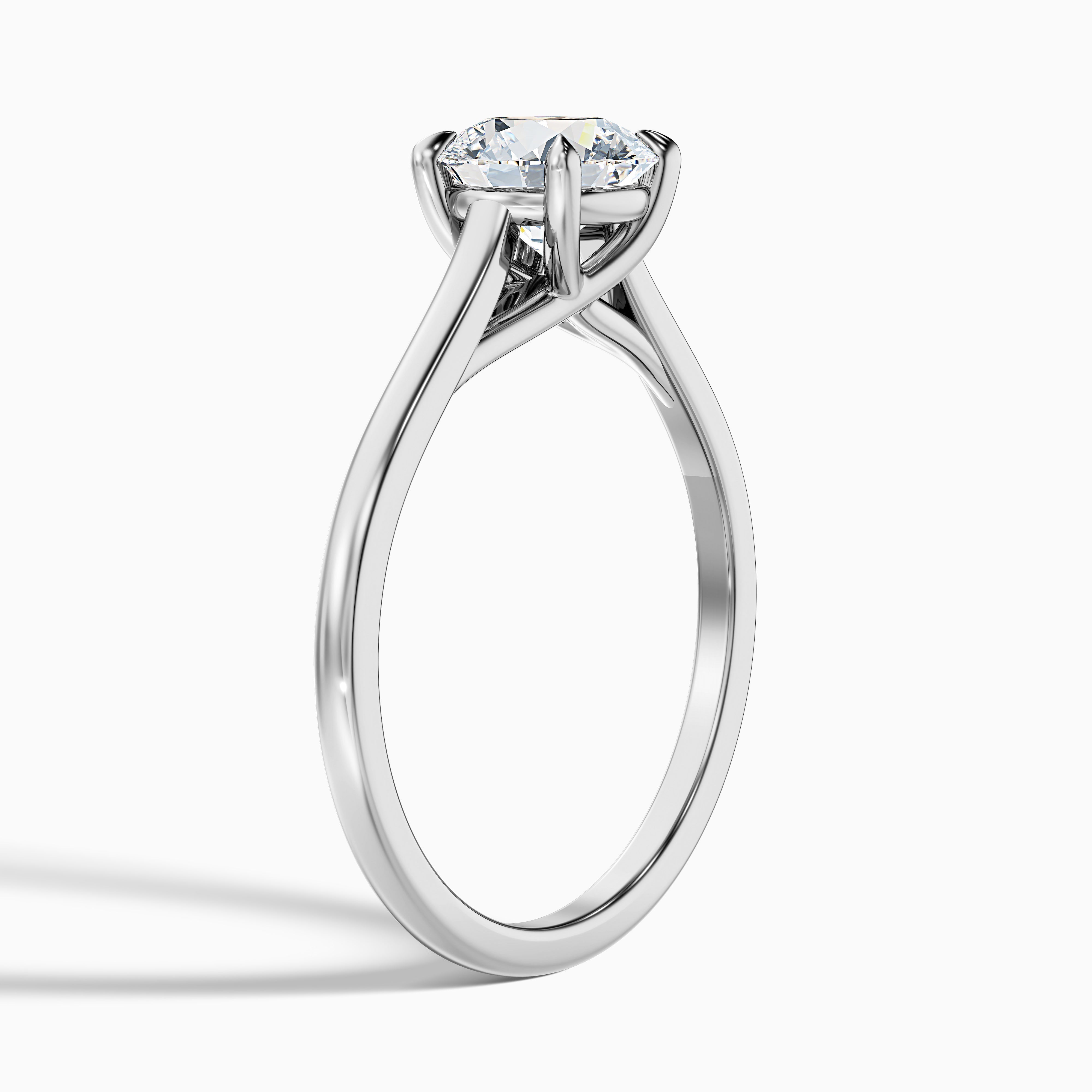 Elena 3 Carat Round Solitaire Lab Grown Diamond Ring in 14k Rose Gold