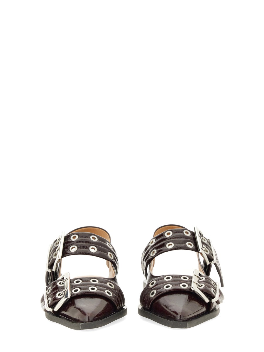 Ganni Women Ballerina Con Fibbia