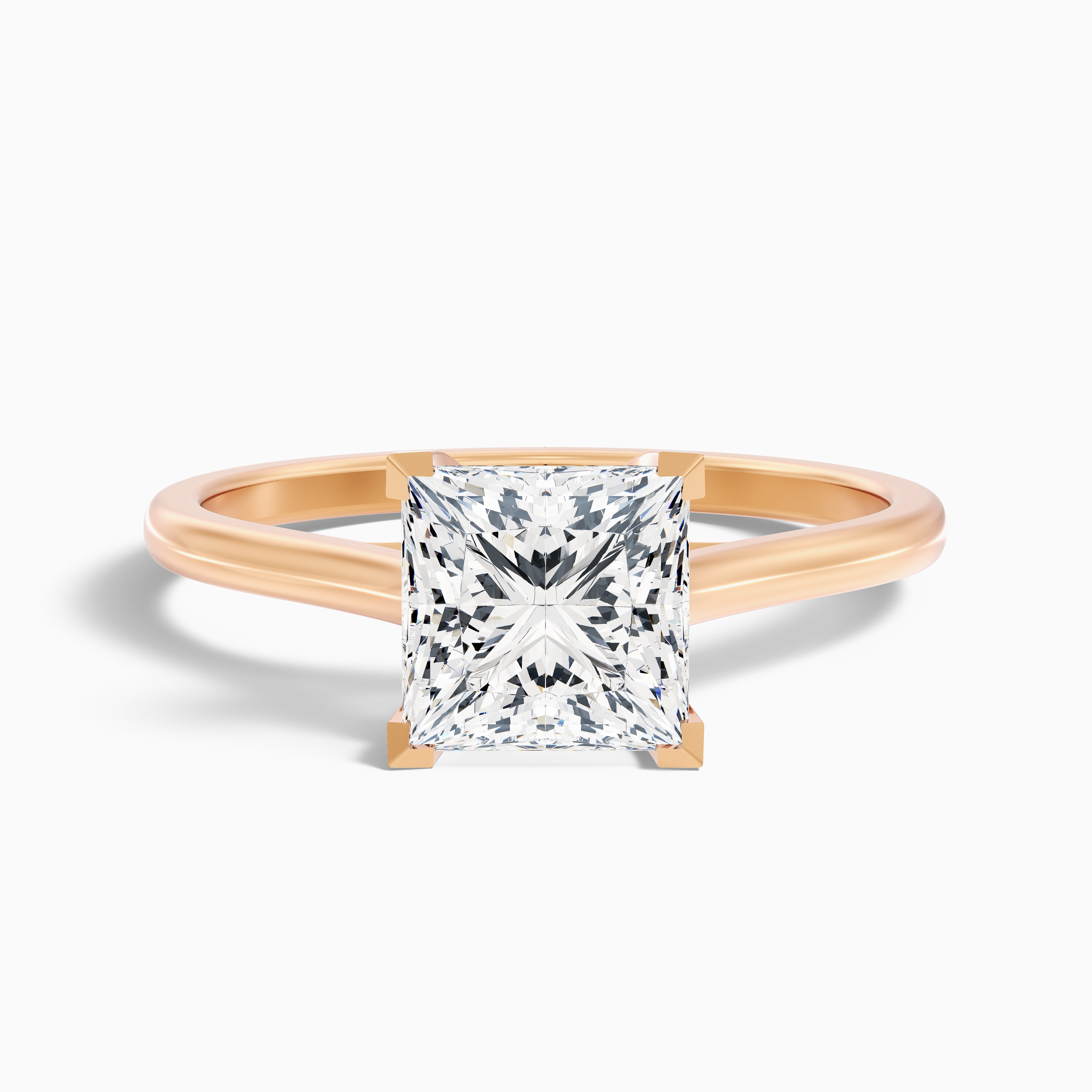 Kai 2.5 Carat Princess Cut Solitaire Moissanite Engagement Ring in 18k Rose Gold