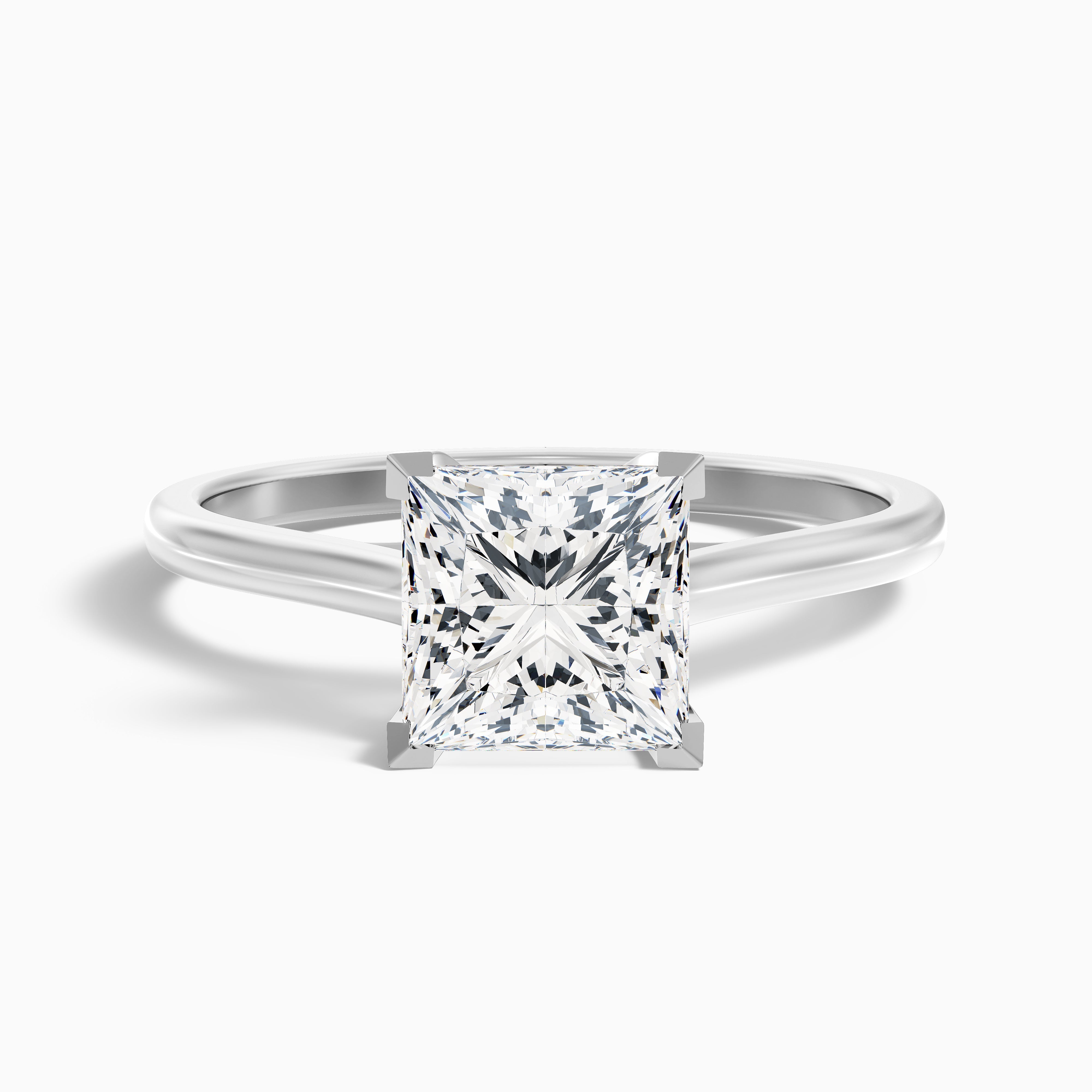 Amaya 4.5 Carat Princess Cut Solitaire Lab Grown Diamond Ring in 14k Yellow Gold