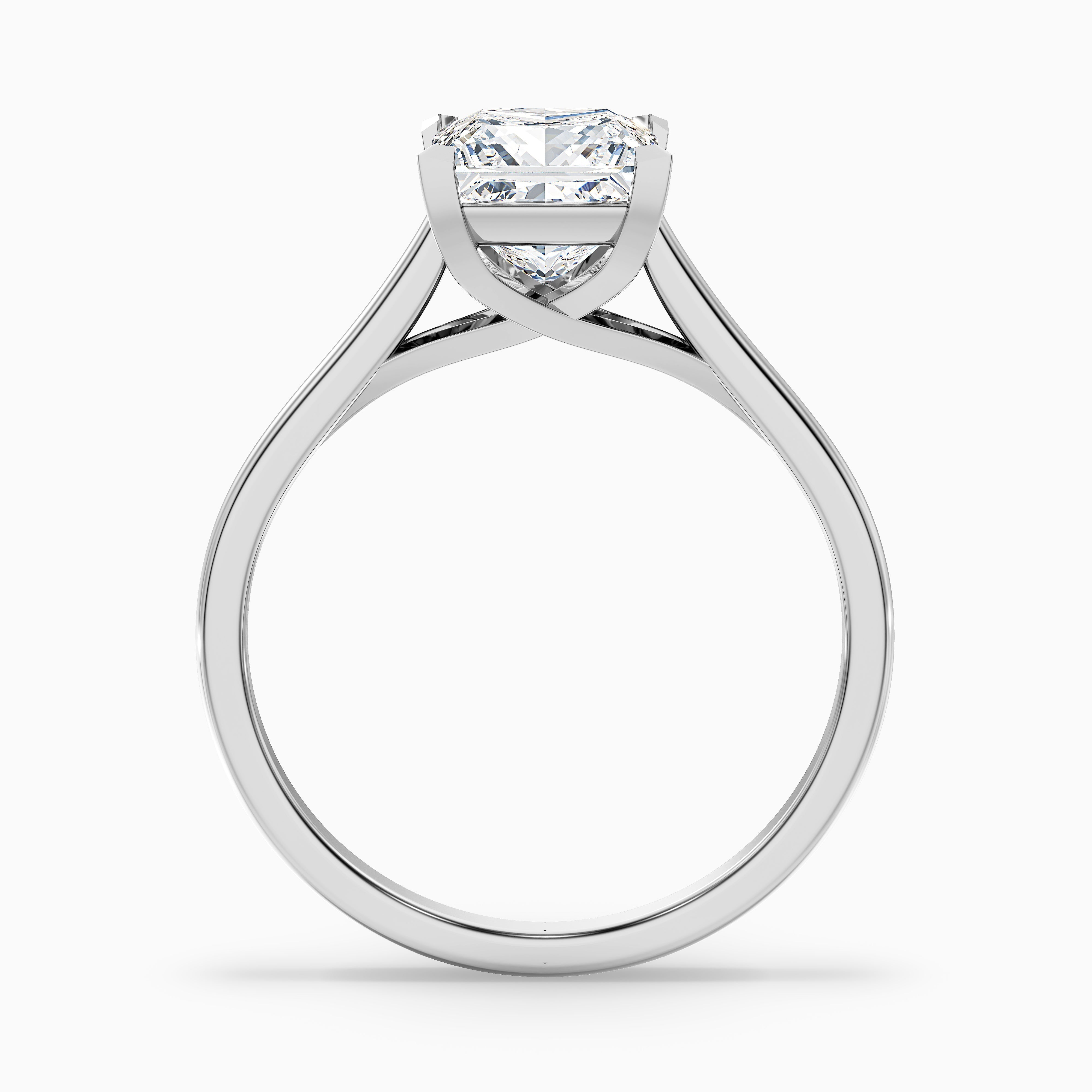 Kai 1 Carat Princess Cut Solitaire Moissanite Engagement Ring in Platinum