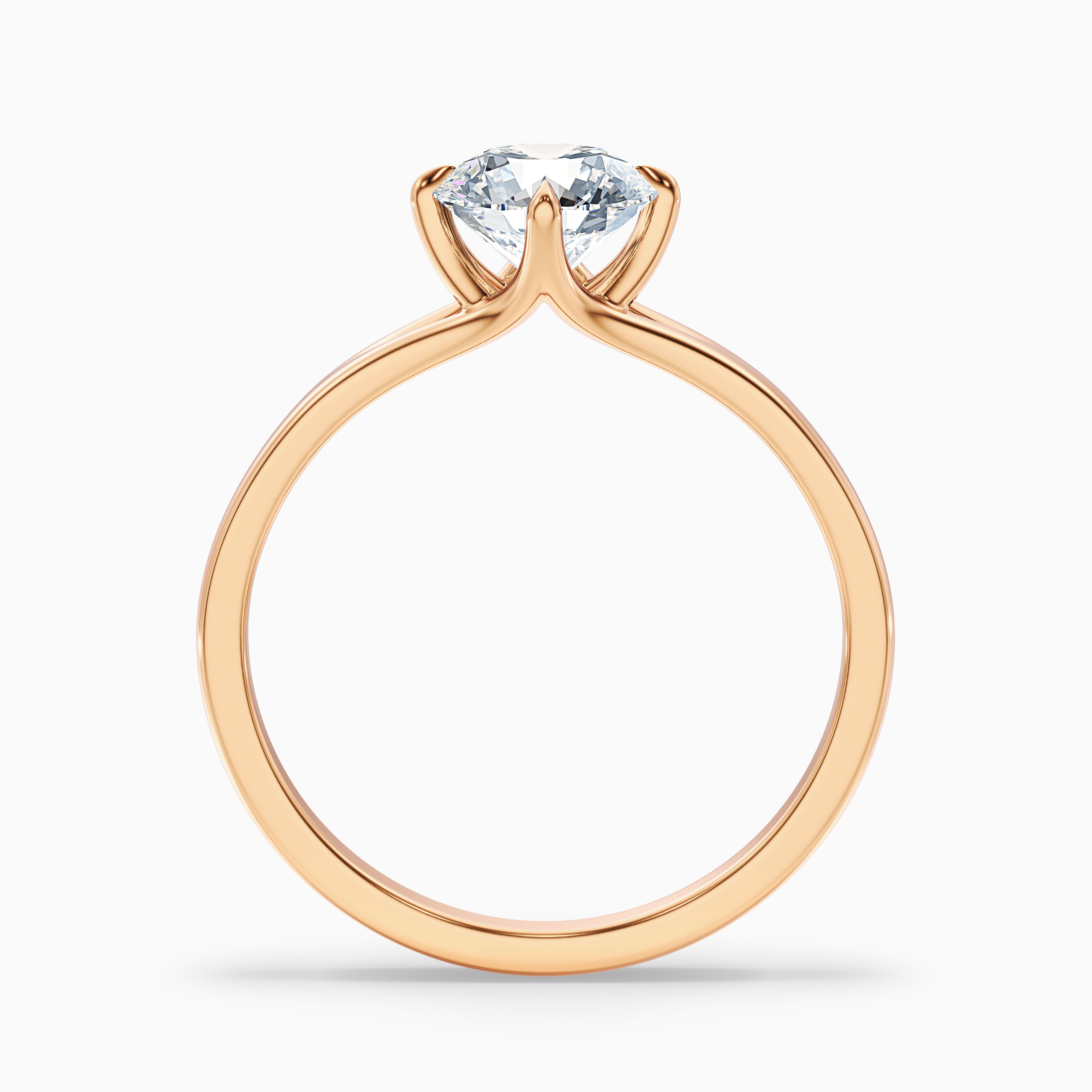 Nelli 2.5 Carat Round Cut Solitaire Lab Grown Diamond Ring in 14k Rose Gold