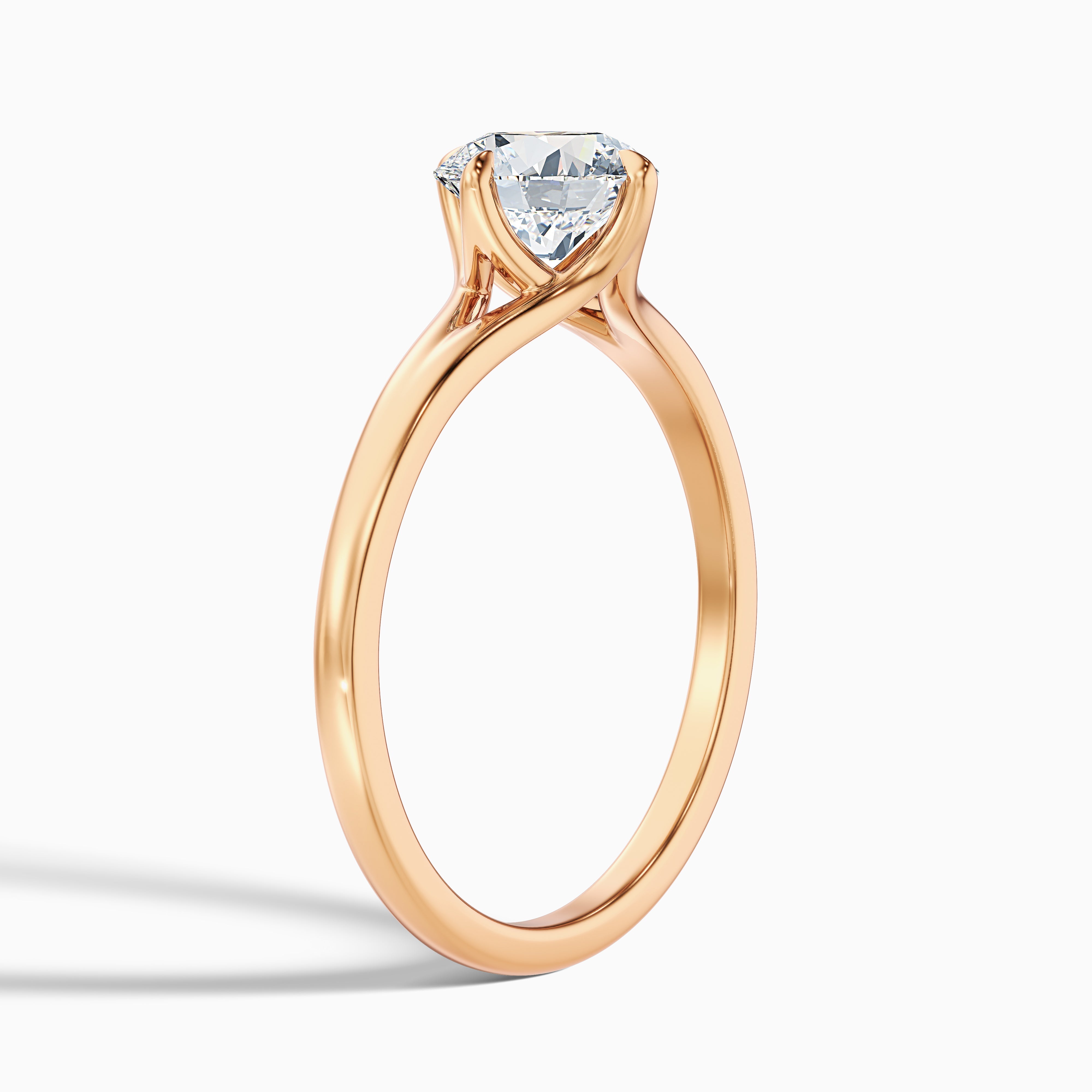 Nelli 3 Carat Round Cut Solitaire Lab Grown Diamond Ring in 18k White Gold
