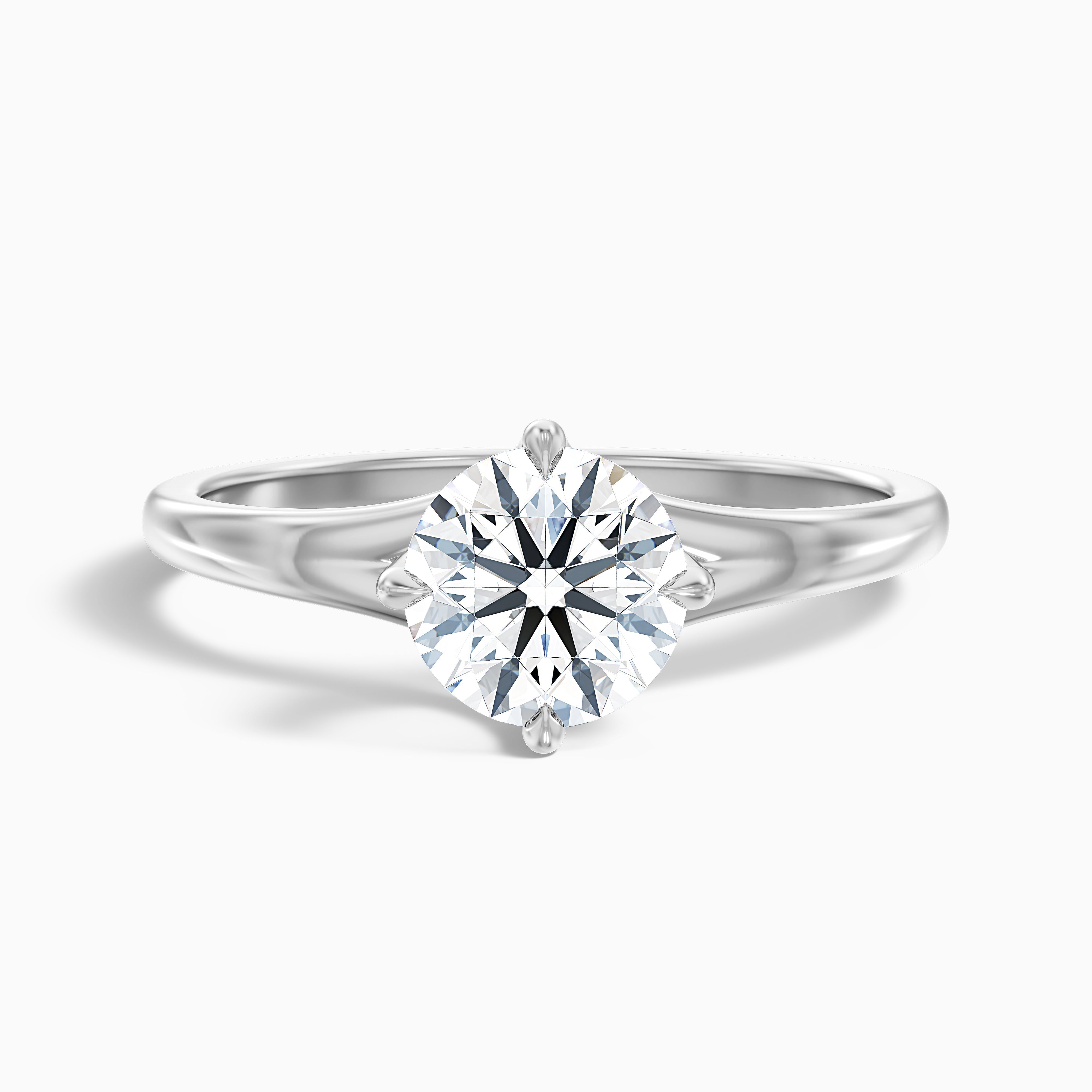 Nelli 3 Carat Round Cut Solitaire Lab Grown Diamond Ring in 18k Yellow Gold