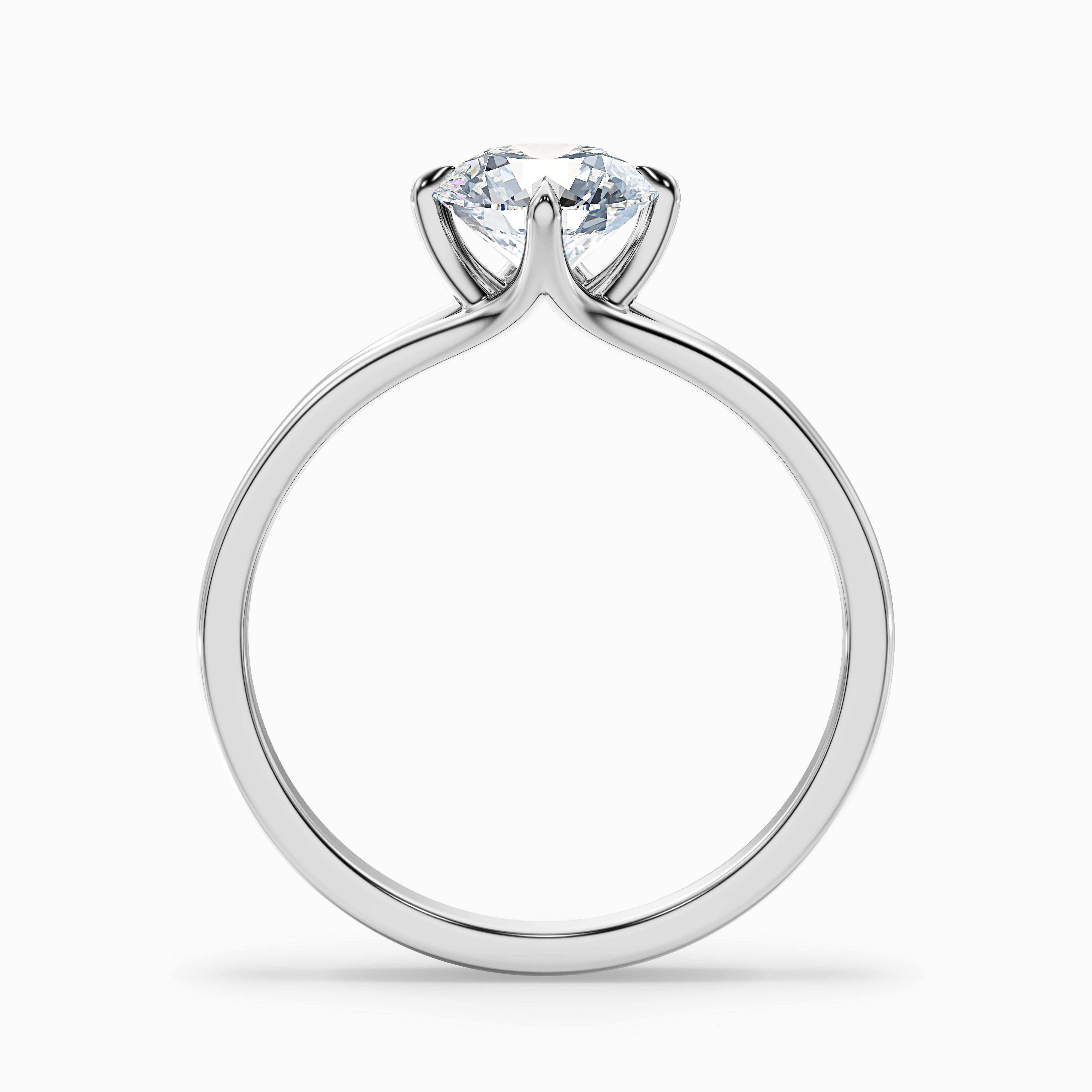 Joy 2 Carat Round Cut Solitaire Moissanite Engagement Ring in 10k Rose Gold