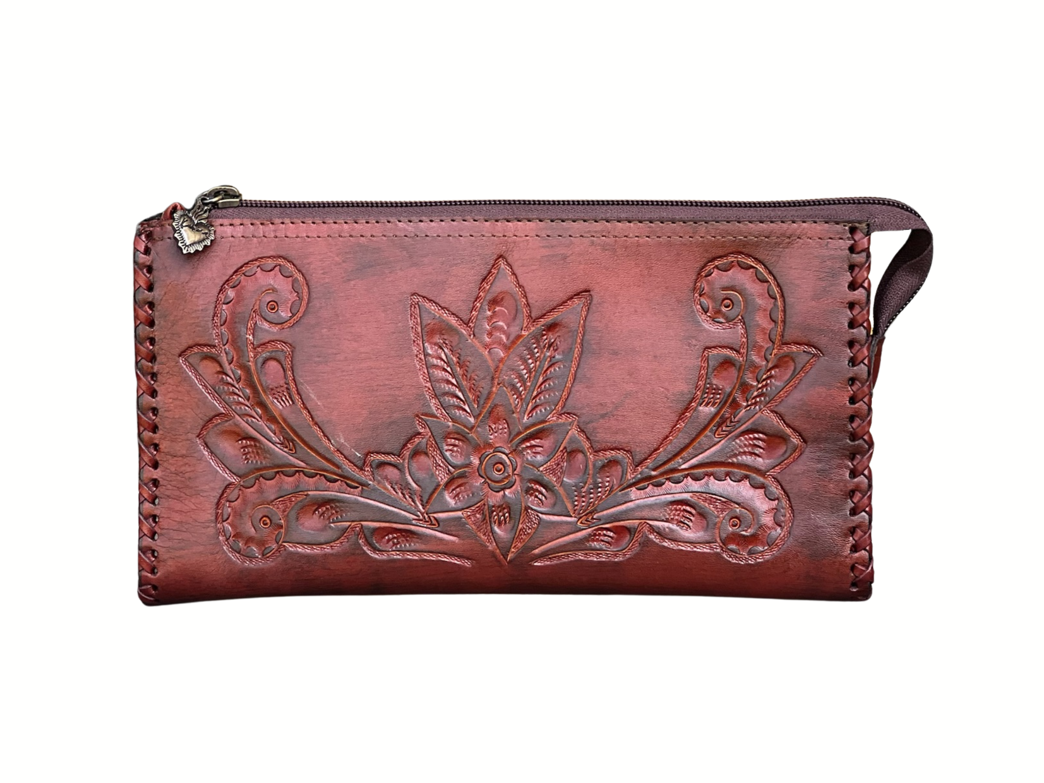 The Ella| Hand-Tooled Leather Clutch & Crossbody