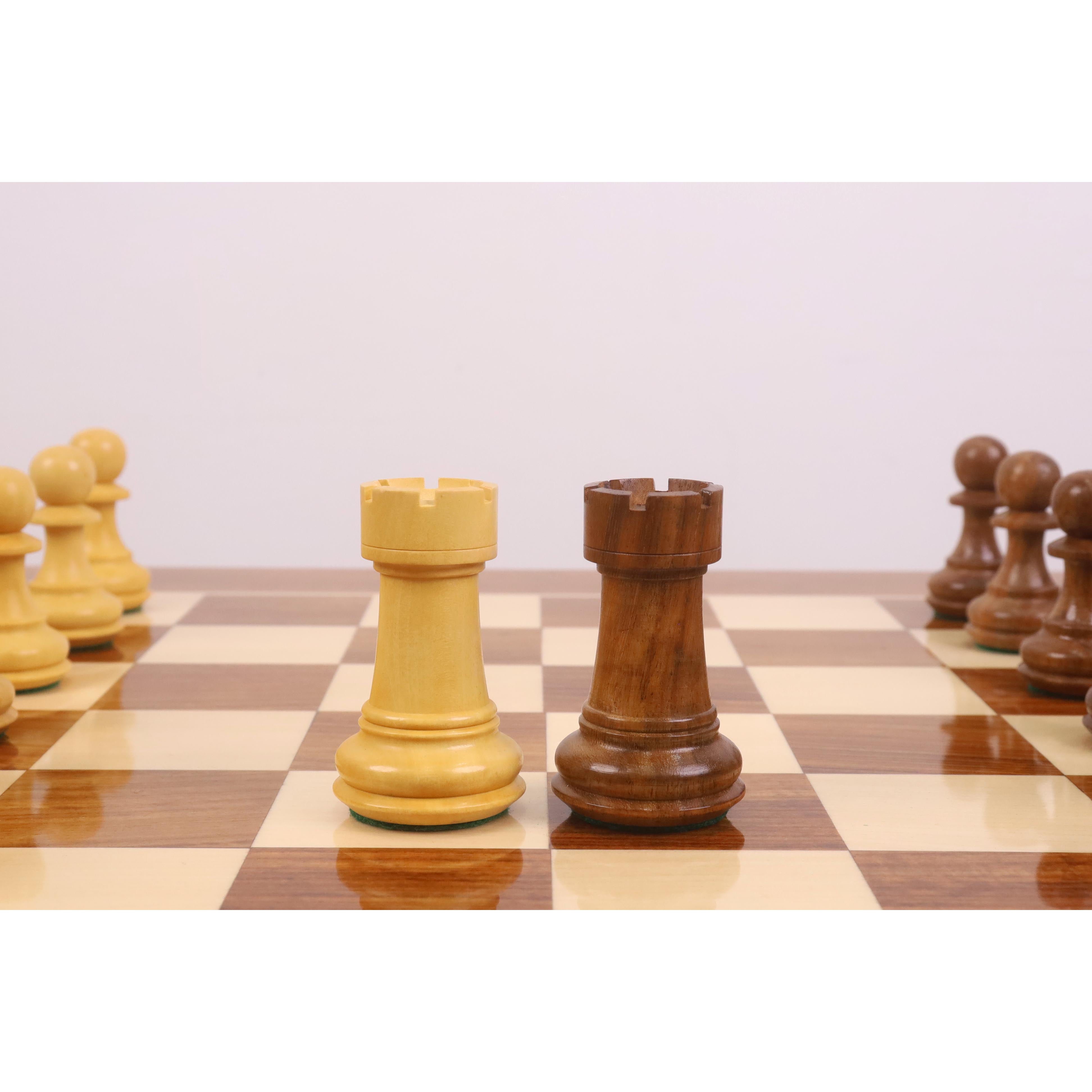 23" Tournament Chess Board Table with 4.1" Pro Staunton Weighted Wooden Chess Pieces - Golden Rosewood and Boxwood