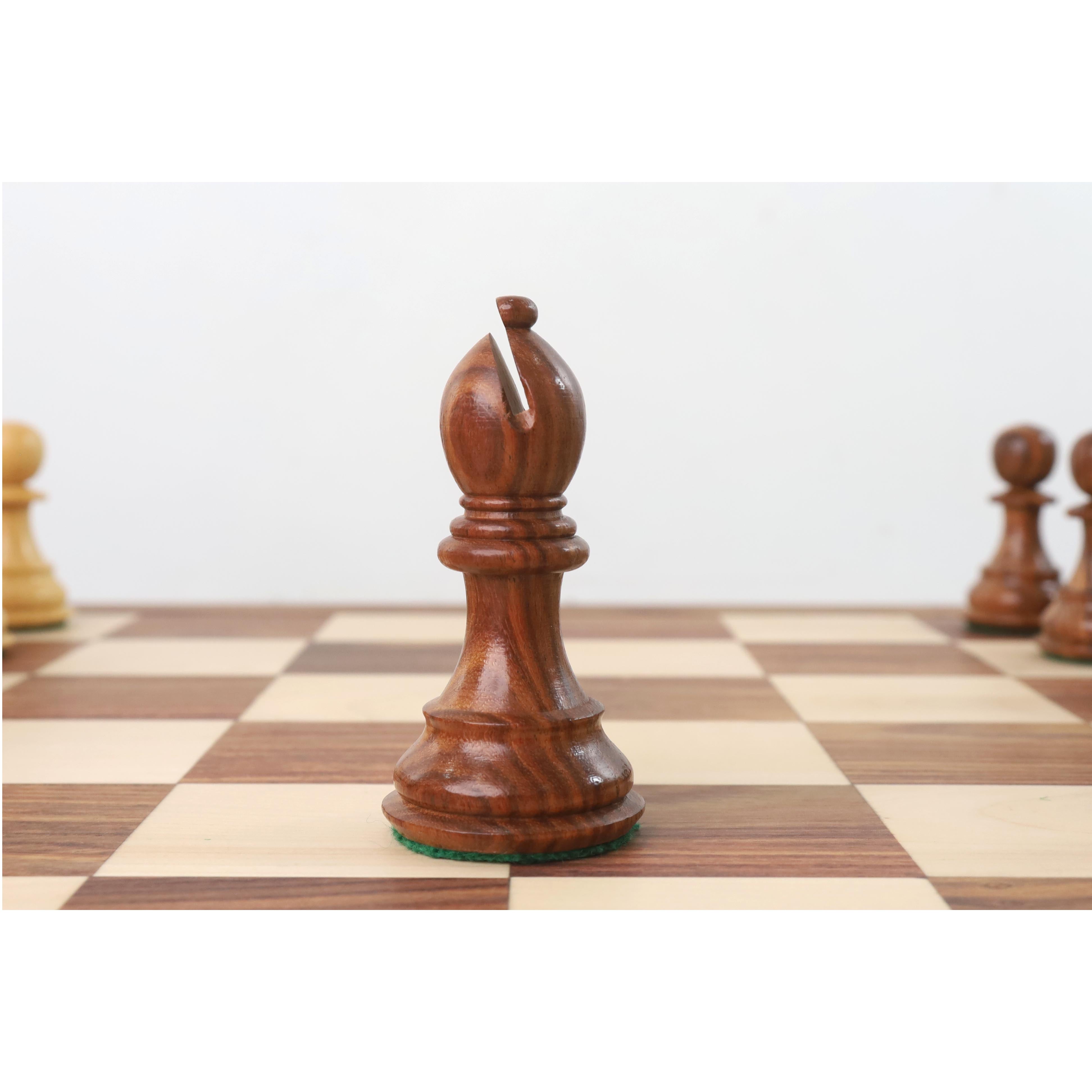 Combo of 4.1" Pro Staunton Weighted Wooden Chess Pieces in Golden Rosewood with 21" Board & Wooden Storage Box