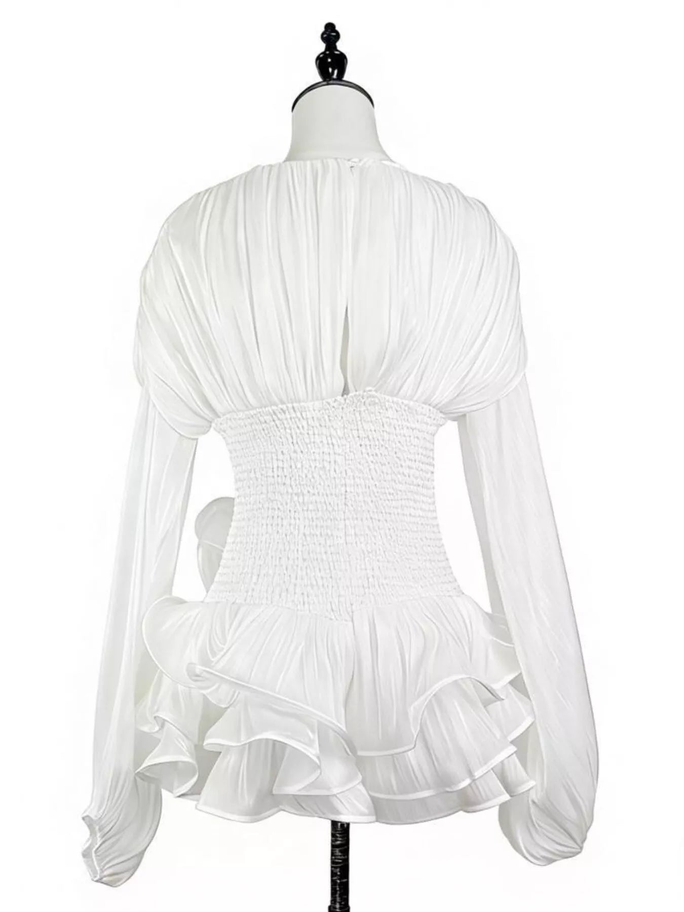 Ruffled Long Sleeve Mini Dress