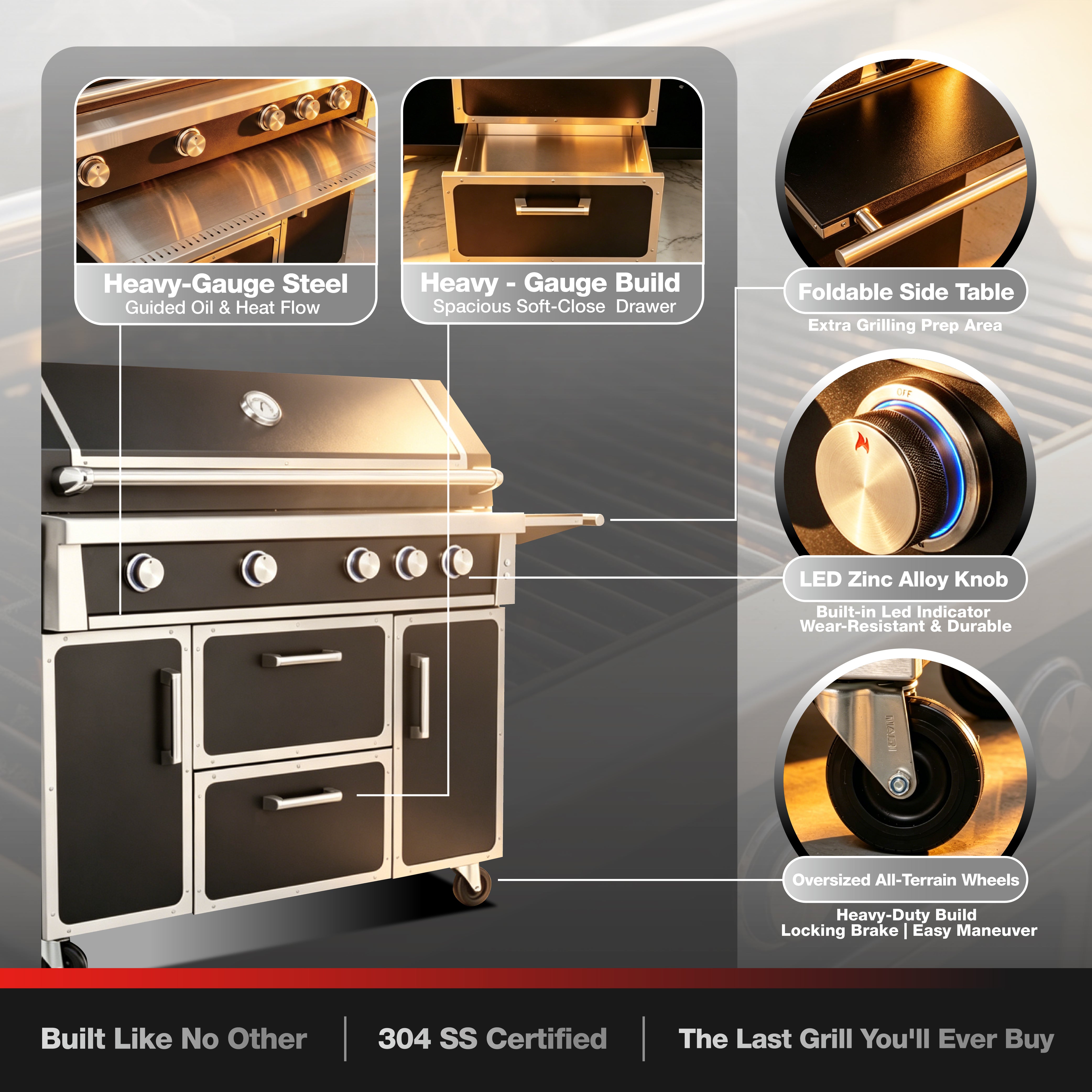 Navratil 49'' Stainless Steel Grill