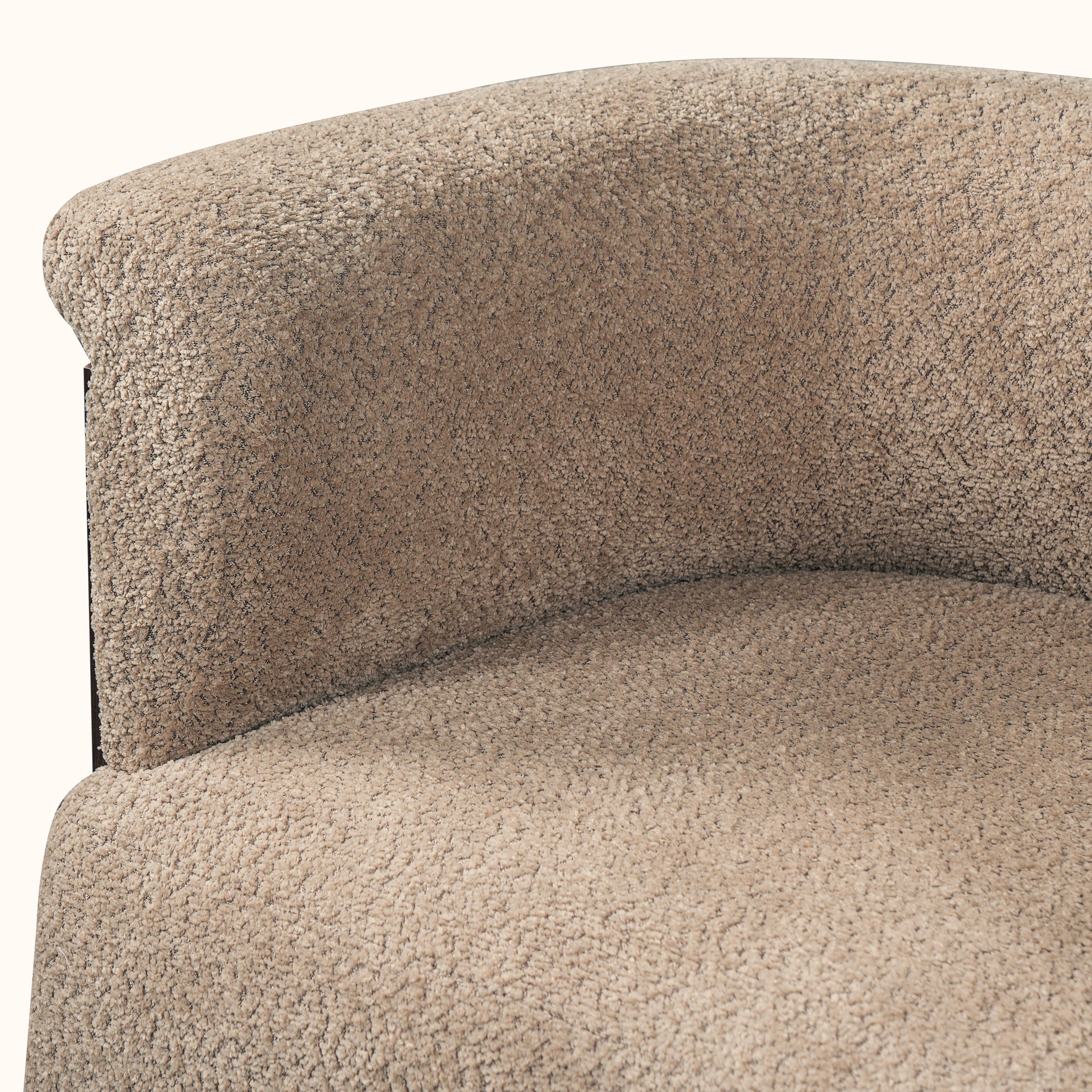 31.7" Mid-Century Curved Barrel Accent Chair