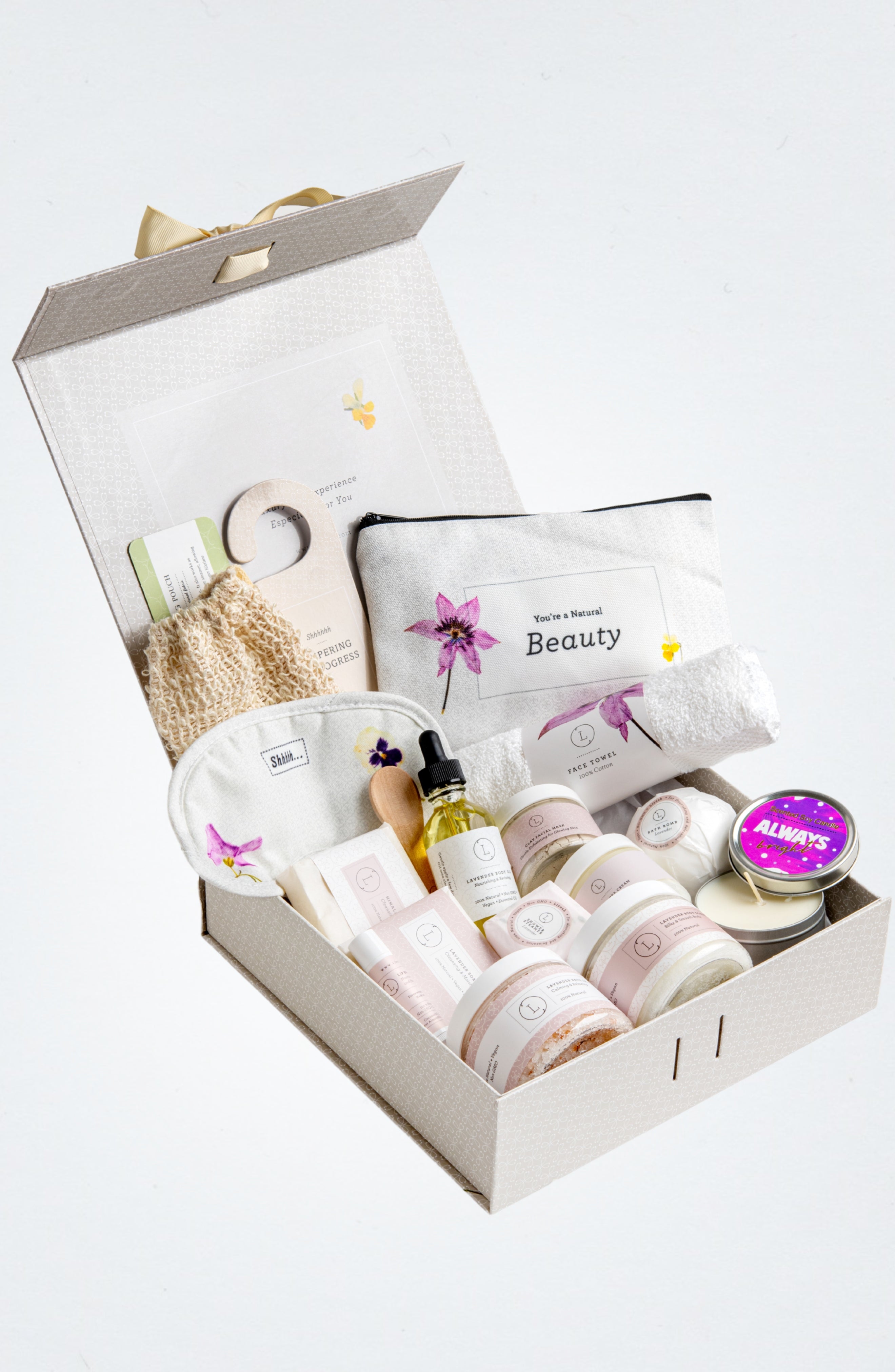Lavender Spa Gift Basket – Luxury Natural Bath & Body Self-Care Gift