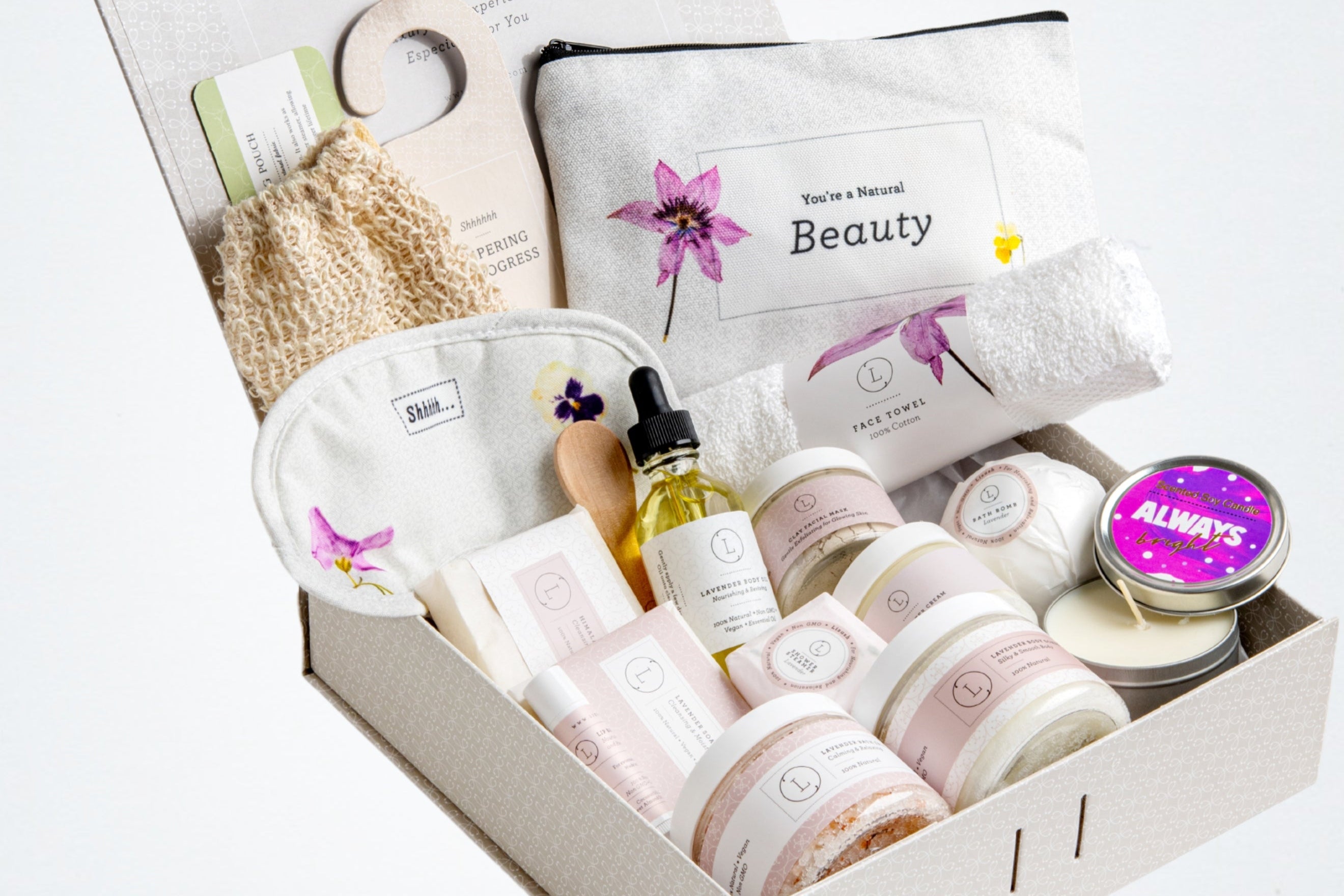 Lavender Spa Gift Basket – Luxury Natural Bath & Body Self-Care Gift