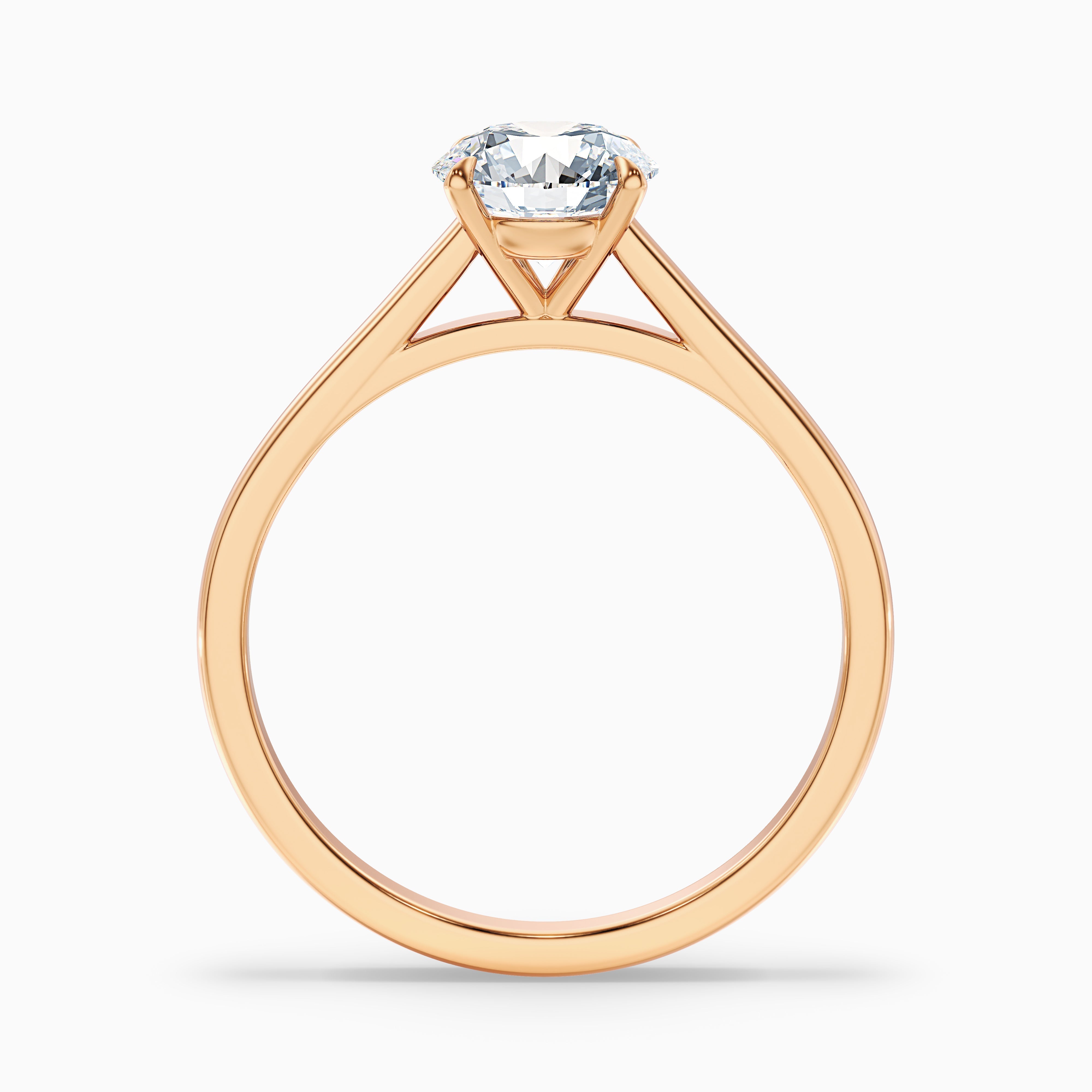 Anika 2.5 Carat Round Cut Solitaire Lab Grown Diamond Ring in 18k Rose Gold
