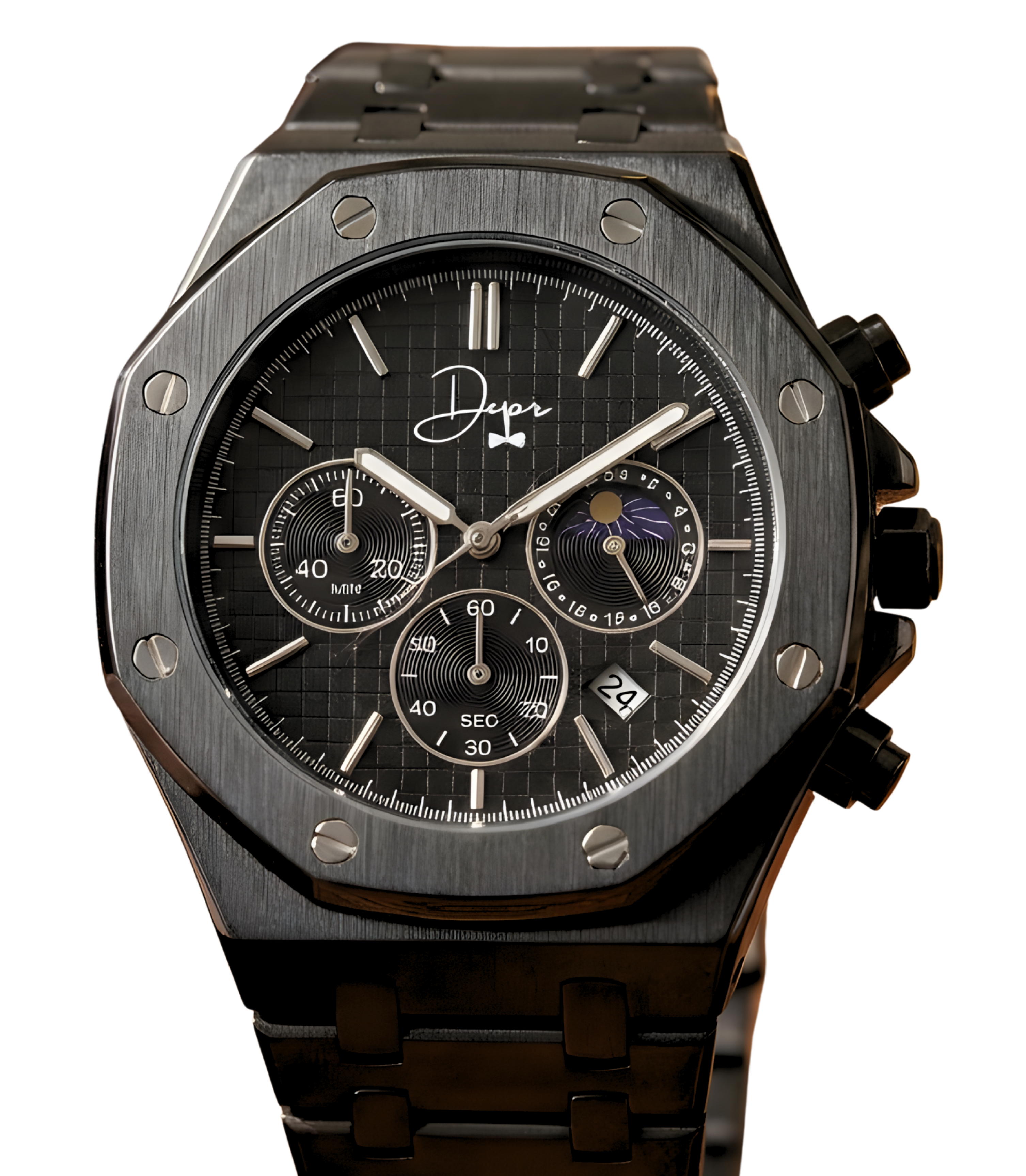 ChronoLunar Black Edition — All-Black Chronograph Watch with Moon Phase