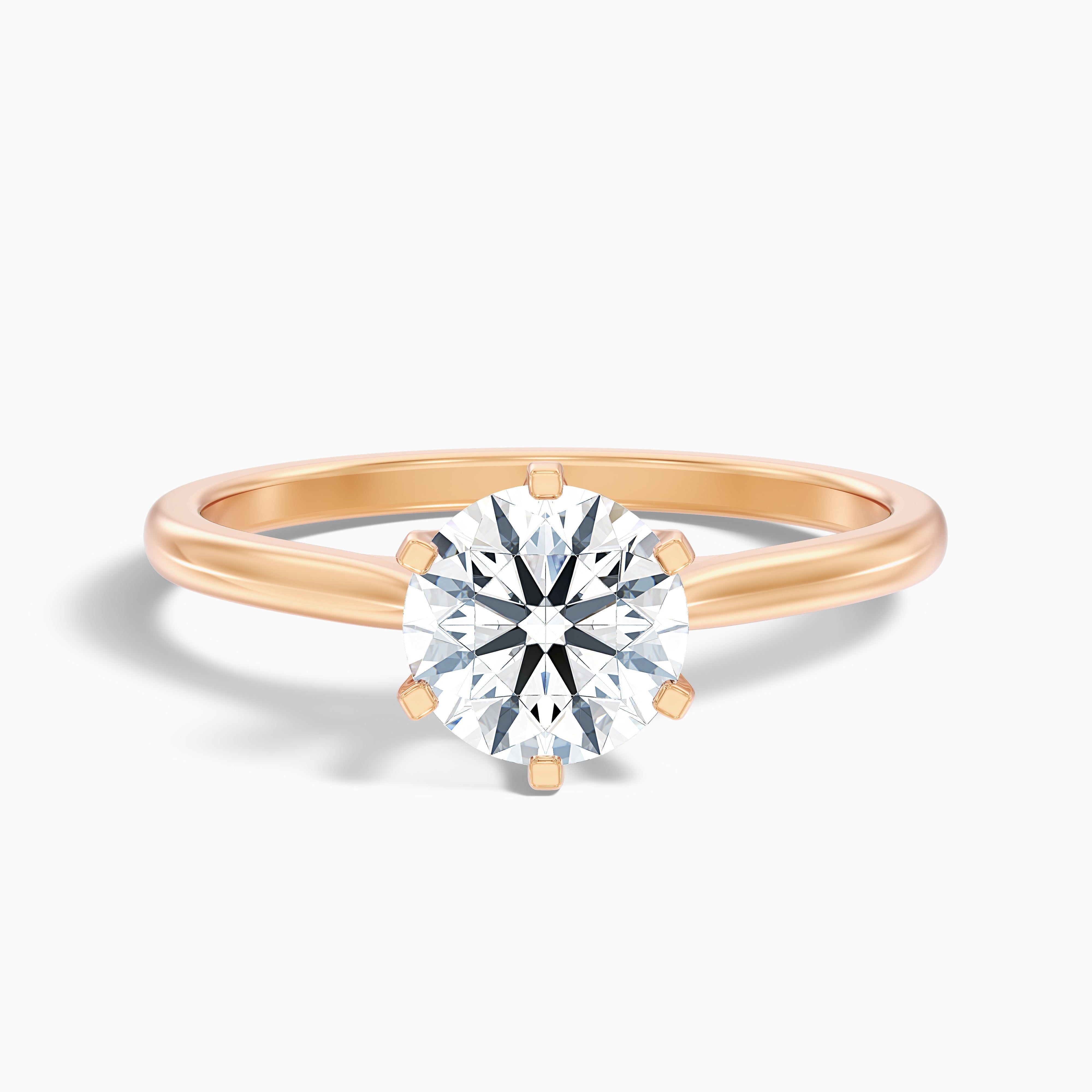 Amy 1 Carat Round Solitaire Lab Grown Diamond Ring in 10k White Gold