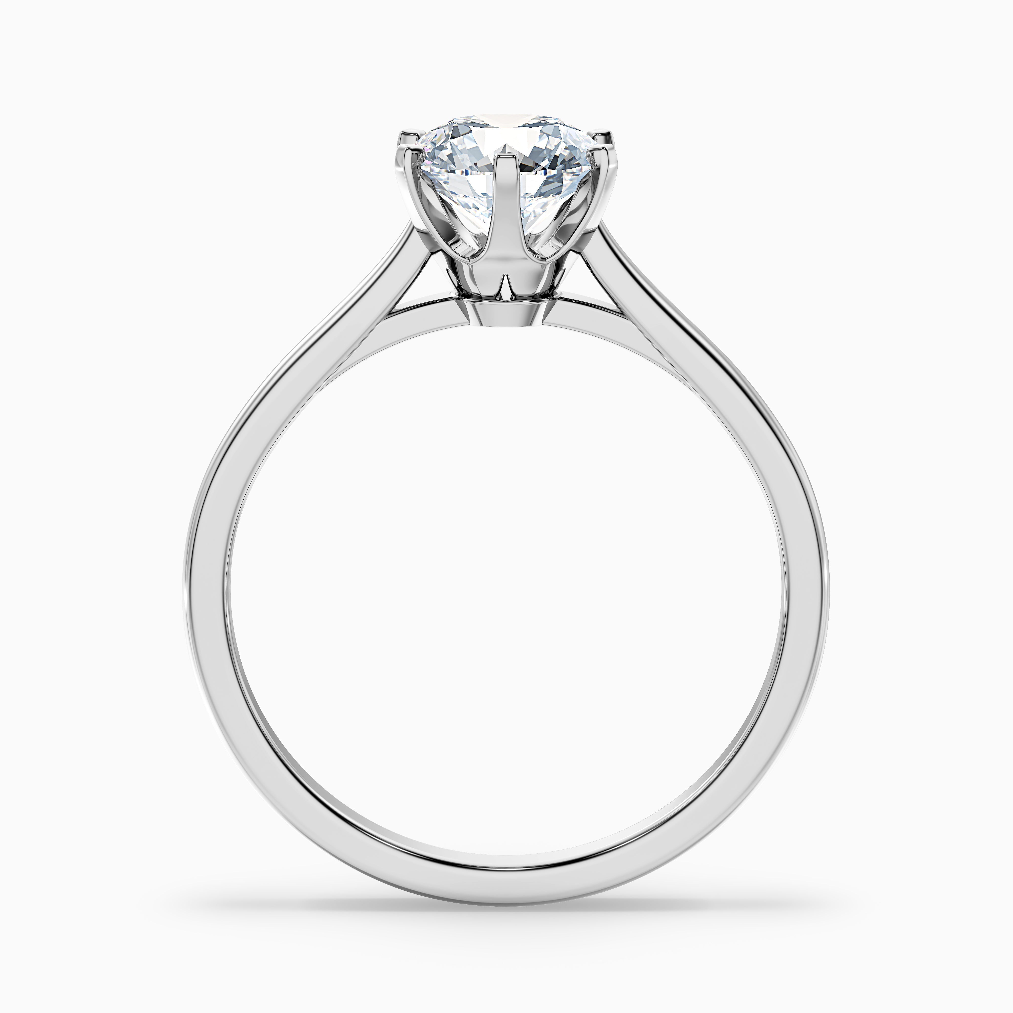 Amy 1 Carat Round Solitaire Lab Grown Diamond Ring in Platinum
