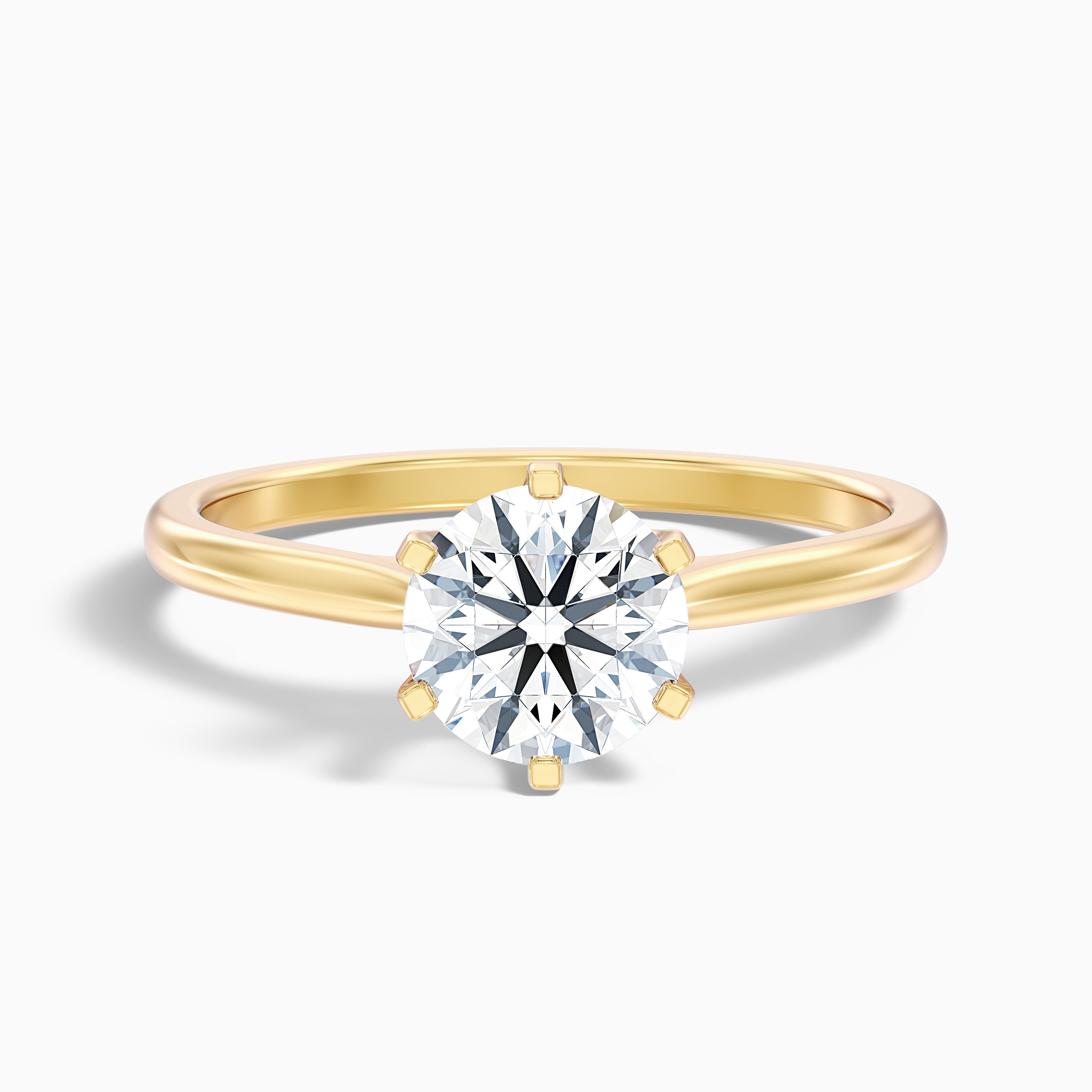 Amy 5 Carat Round Solitaire Lab Grown Diamond Ring in 14k White Gold