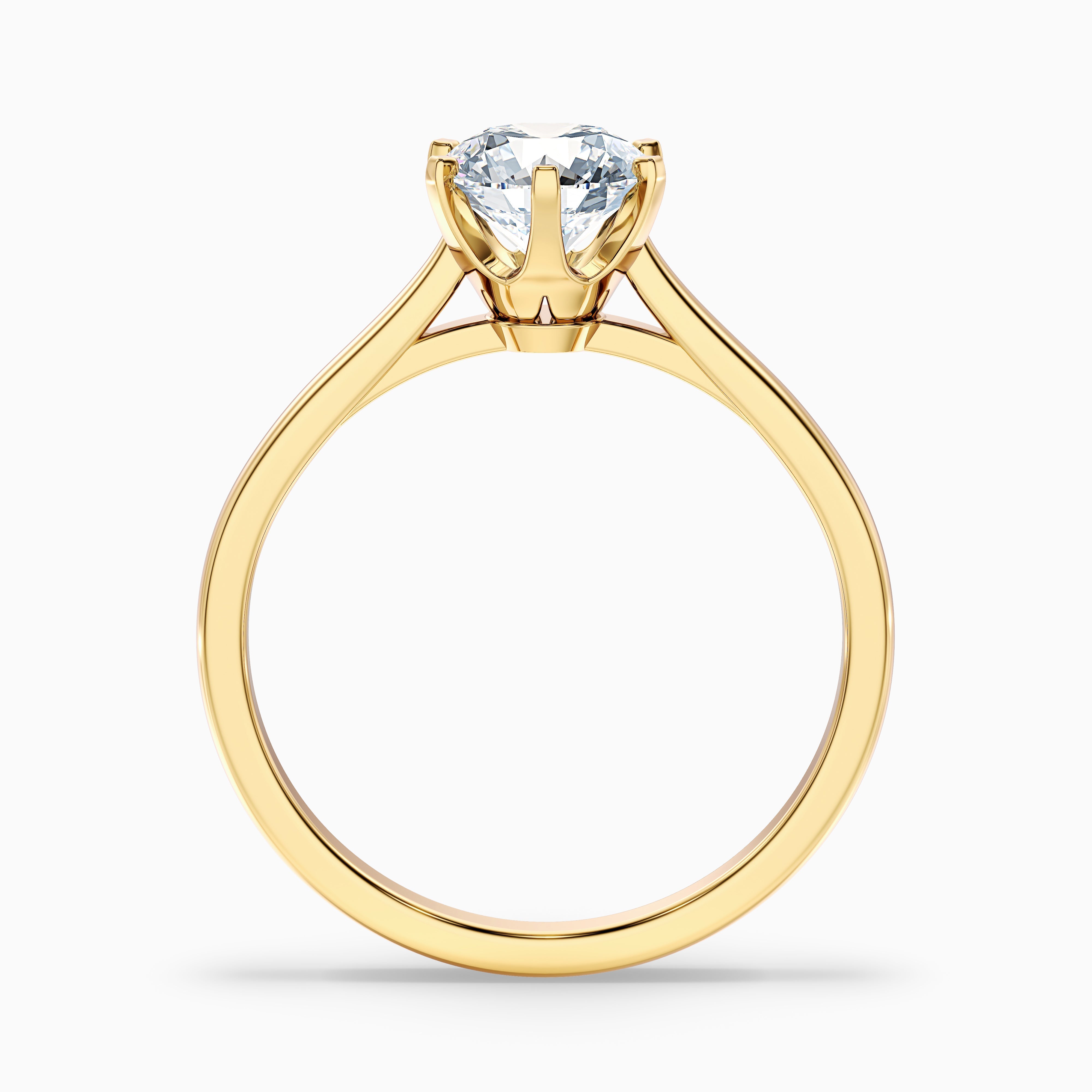 Amy 4.5 Carat Round Solitaire Lab Grown Diamond Ring in 14k Yellow Gold