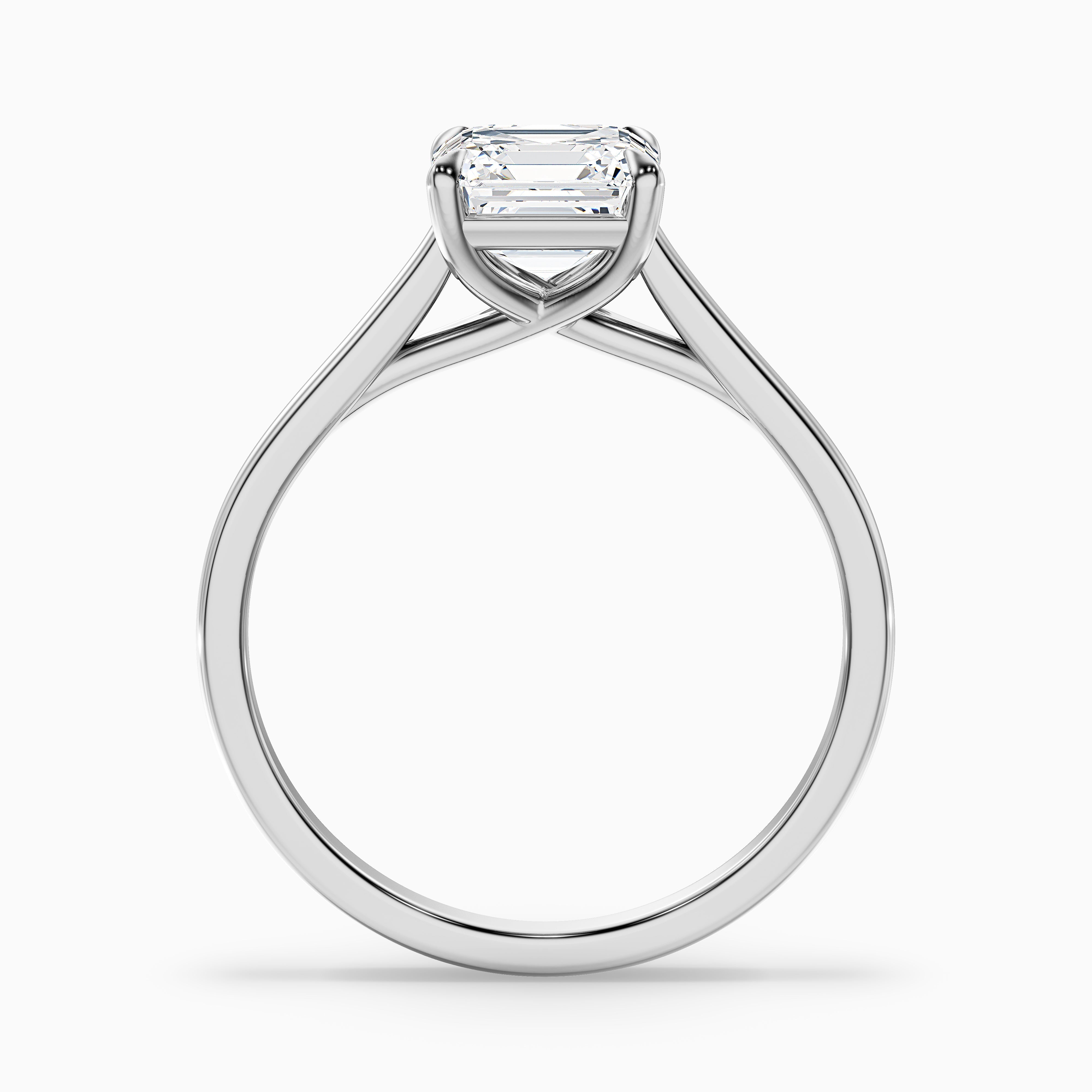 April 5 Carat Asscher Cut Solitaire Lab Grown Diamond Ring in 18k Yellow Gold