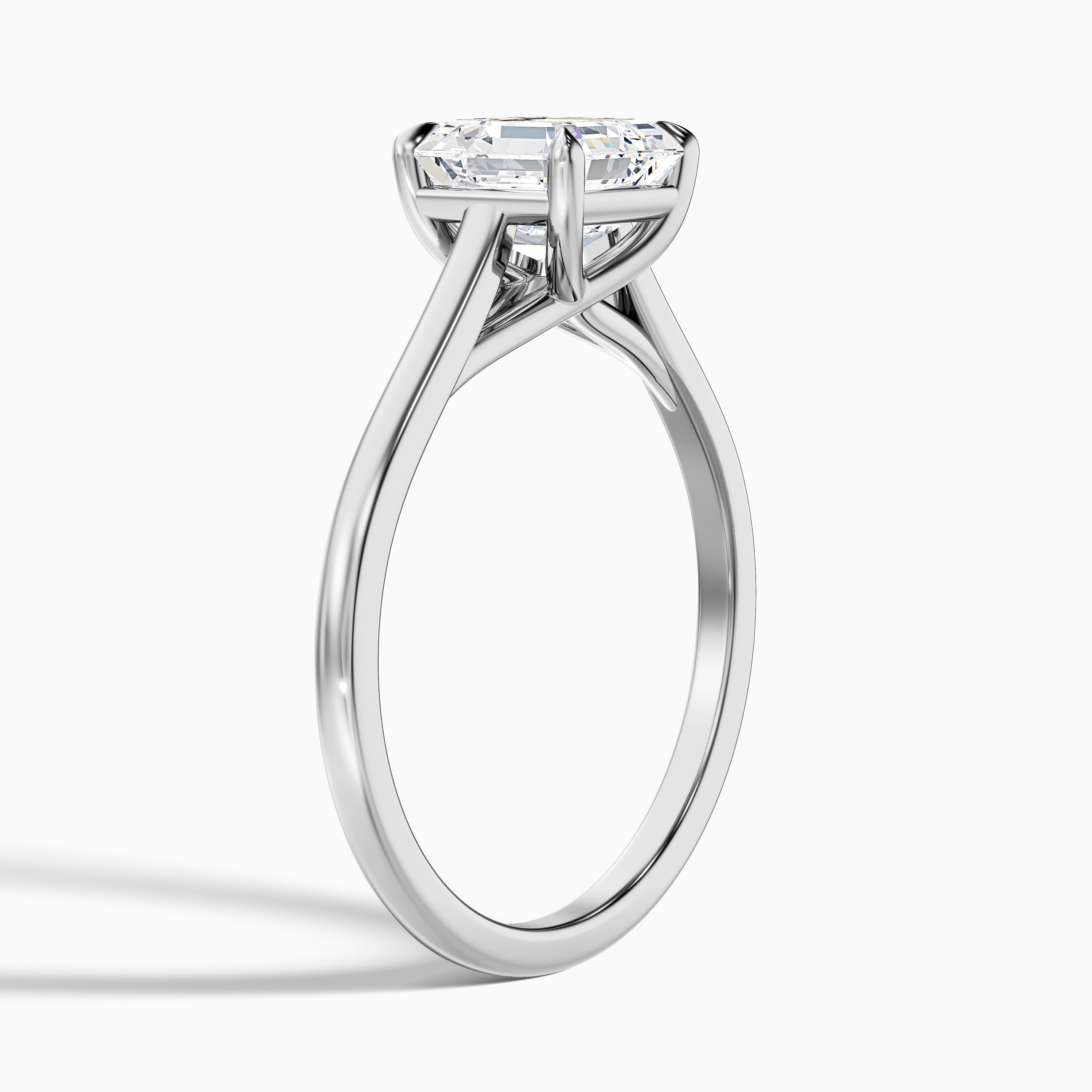 April 1.5 Carat Asscher Cut Solitaire Lab Grown Diamond Ring in 10k Yellow Gold
