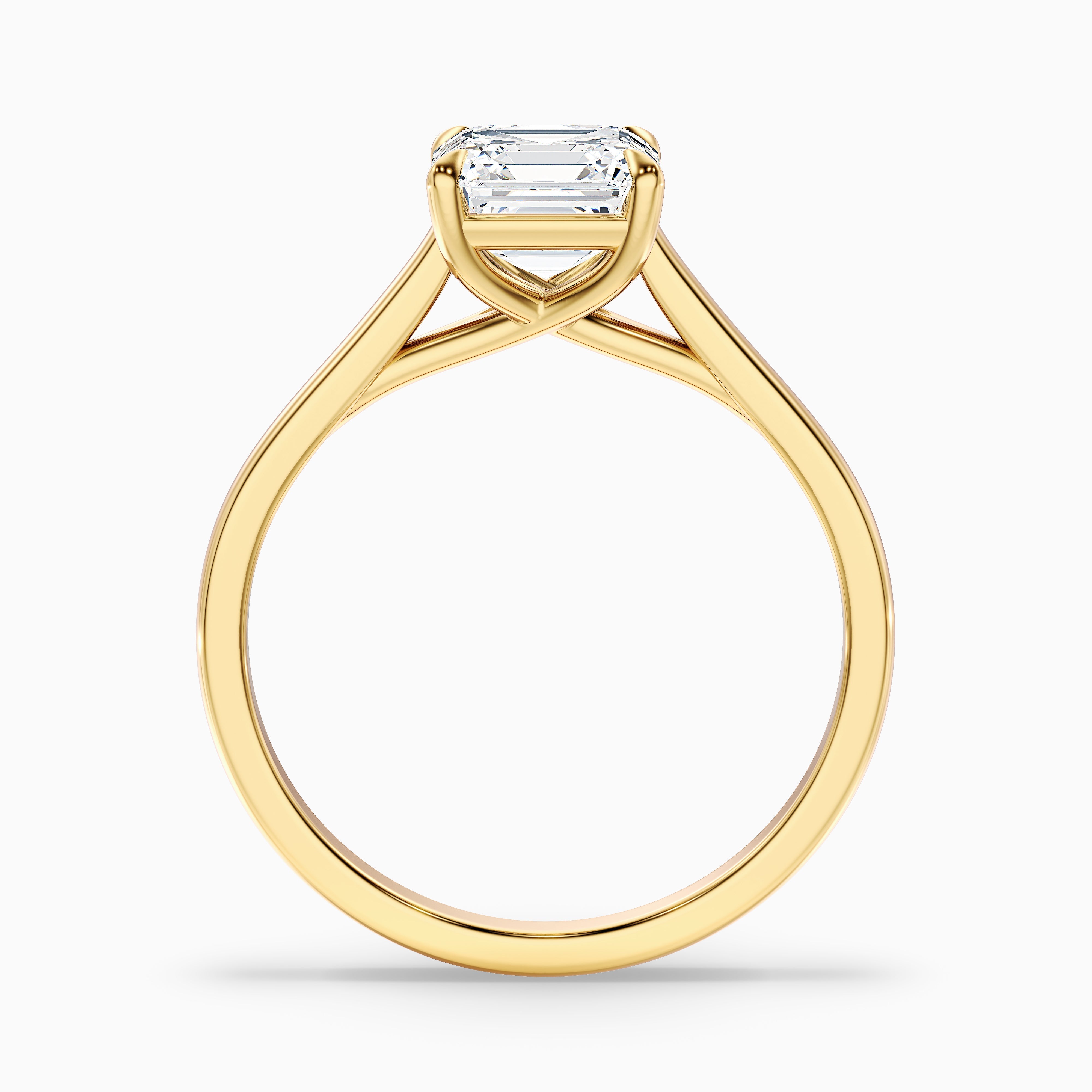 Ada 4.5 Carat Asscher Cut Solitaire Moissanite Engagement Ring in 14k Rose Gold