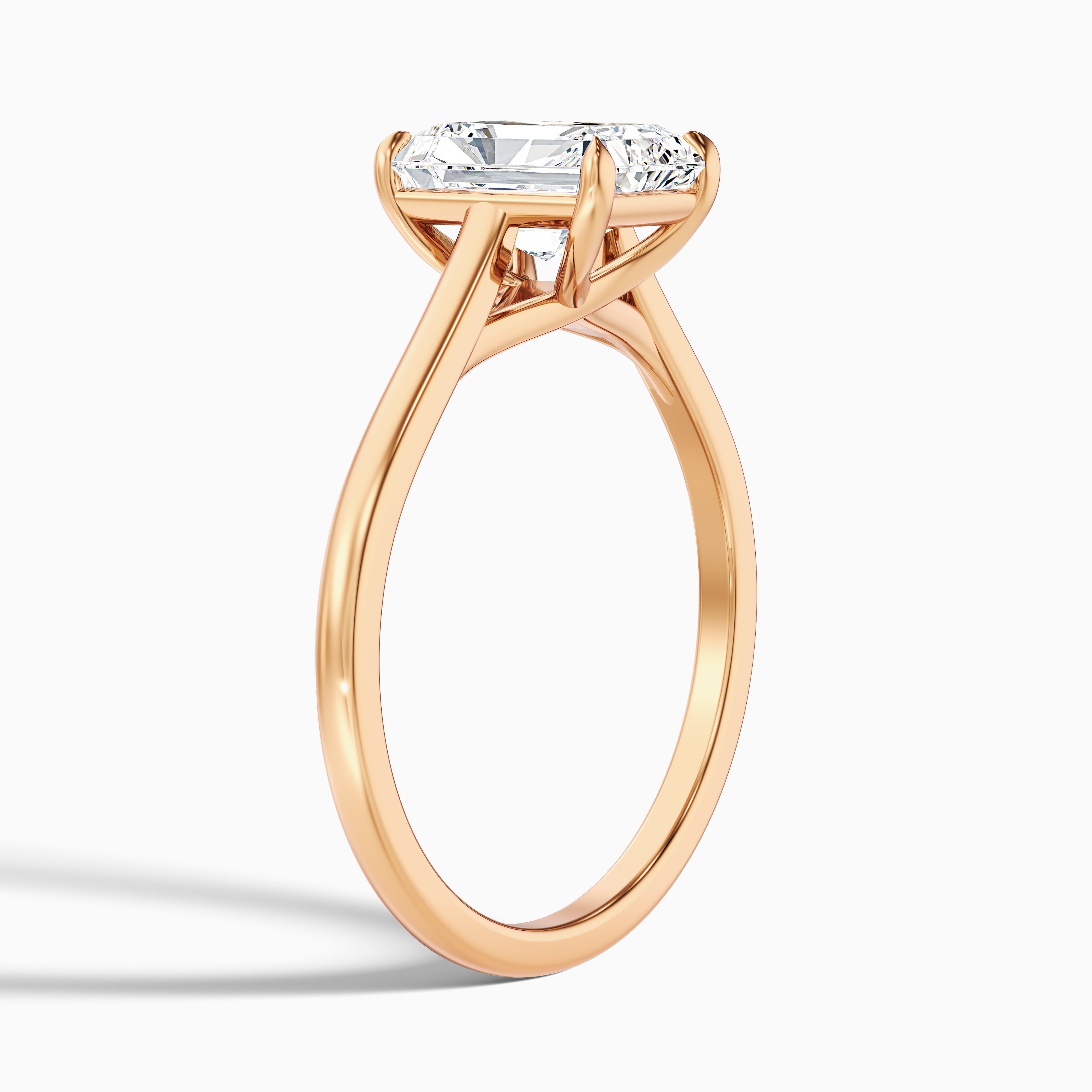 Alia 3 Carat Radiant Cut Solitaire Moissanite Engagement Ring in 18k Yellow Gold