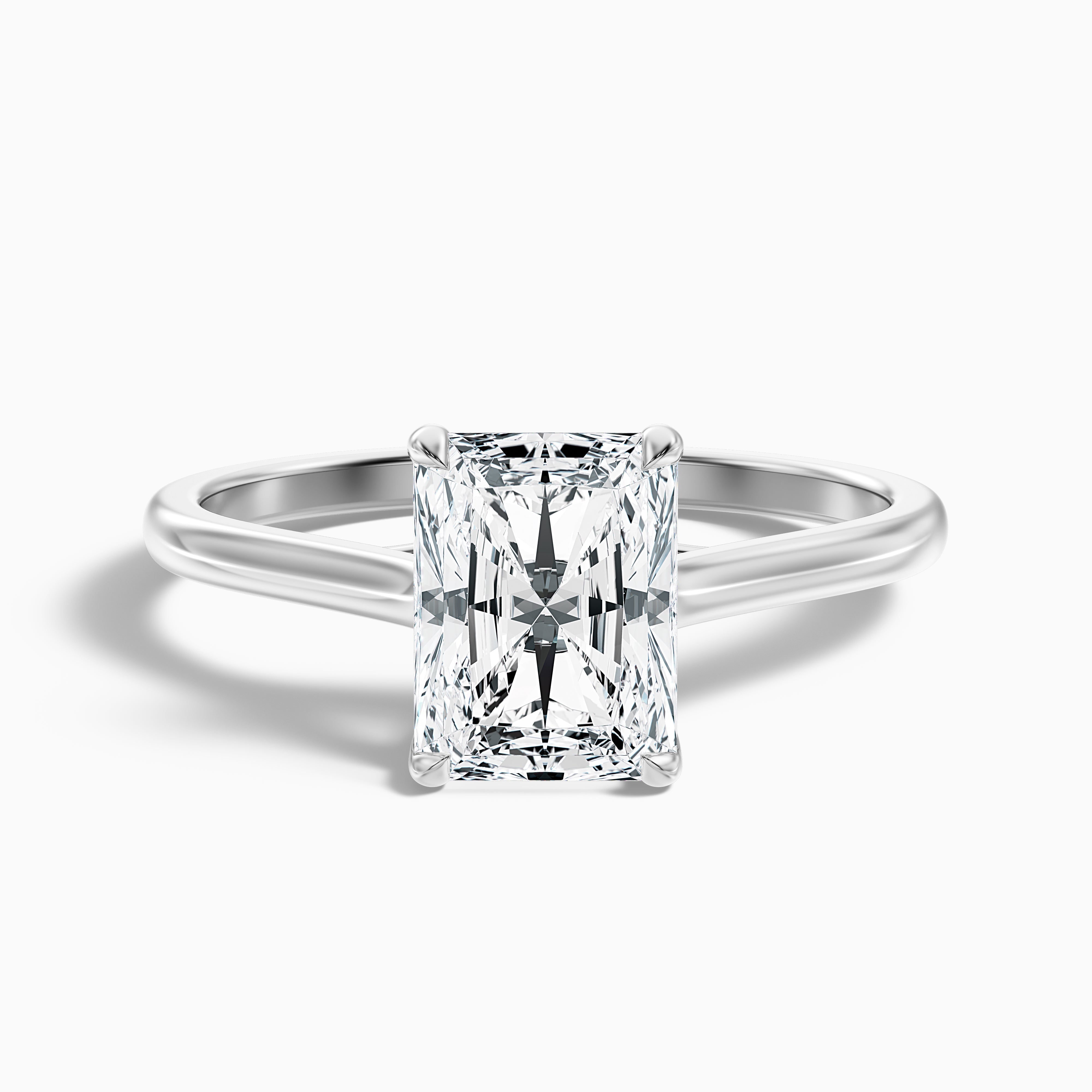 Daisy 3 Carat Radiant Cut Solitaire Lab Grown Diamond Ring in 10k Rose Gold